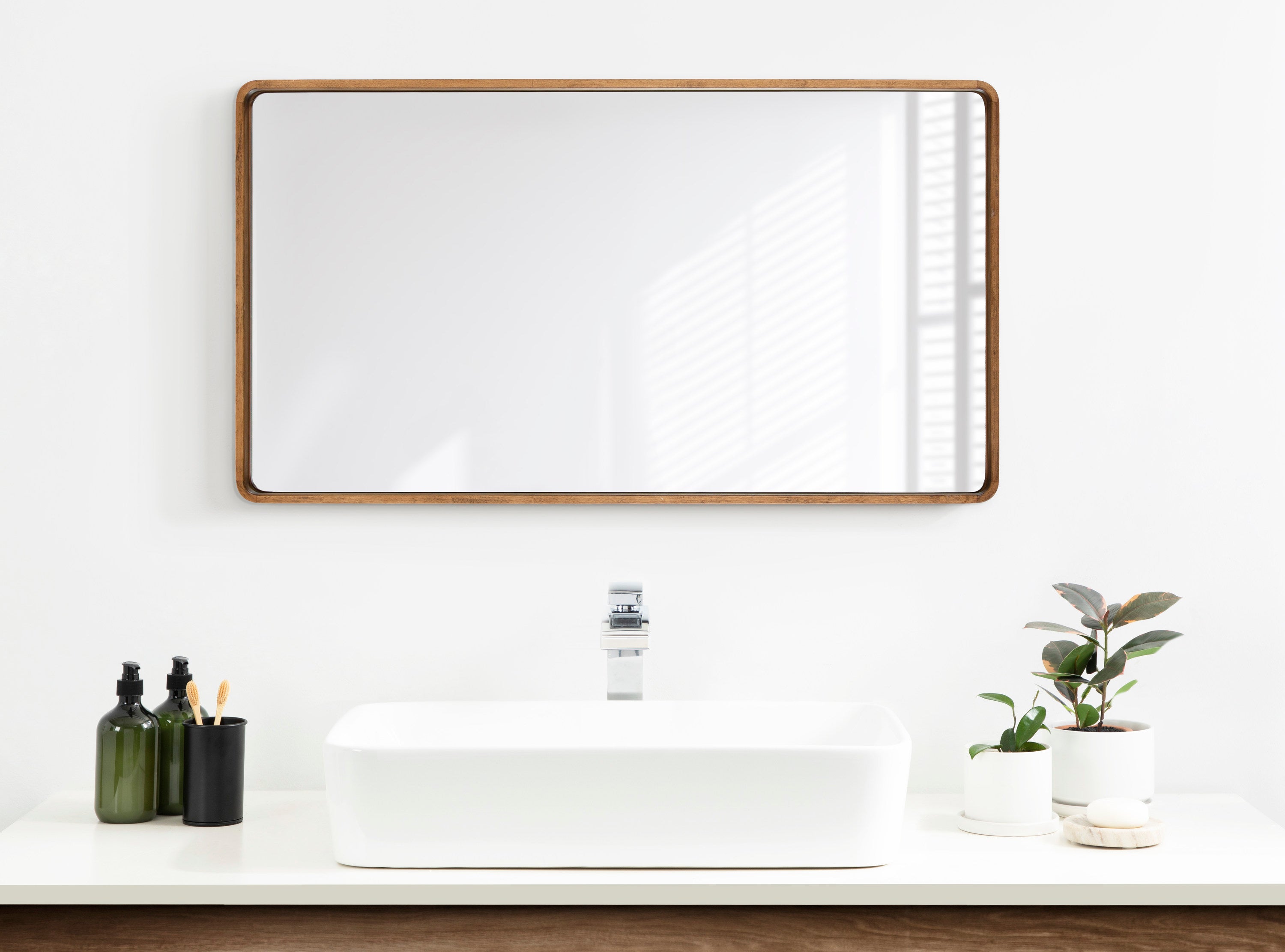 Rectangle Mirror Rustic Brown 20x36 7