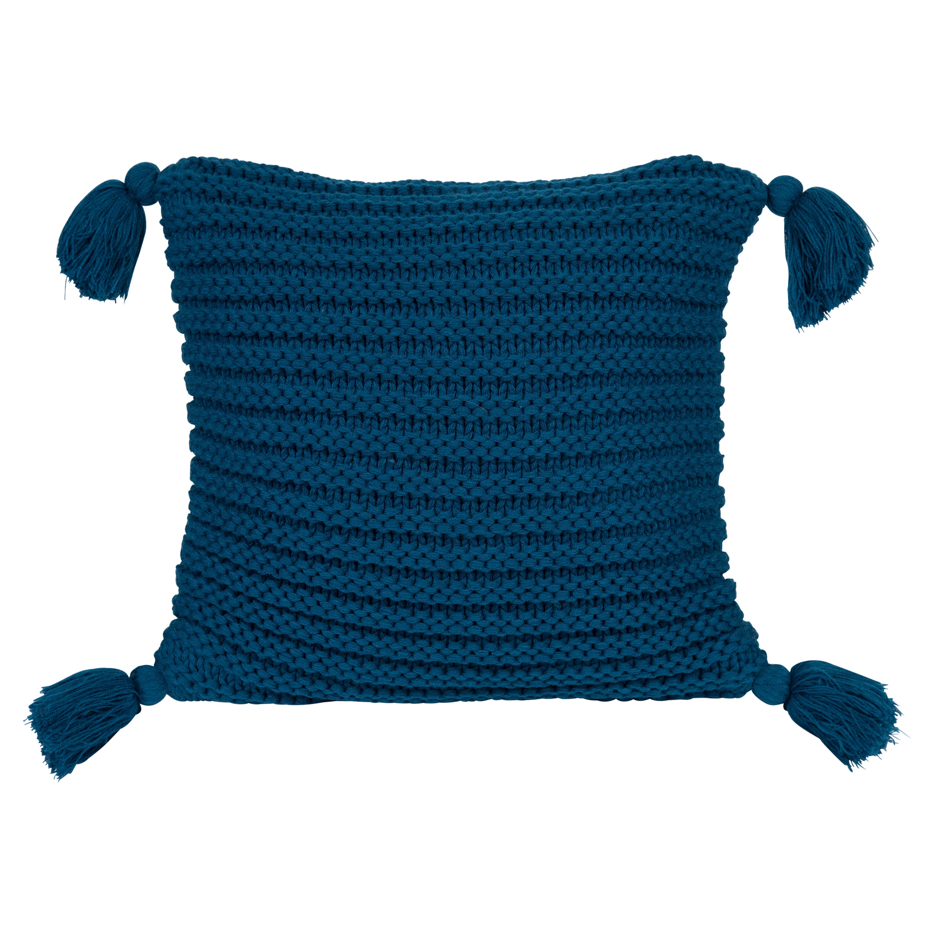 Tassey Large Knit Pillow Cover with Tassels