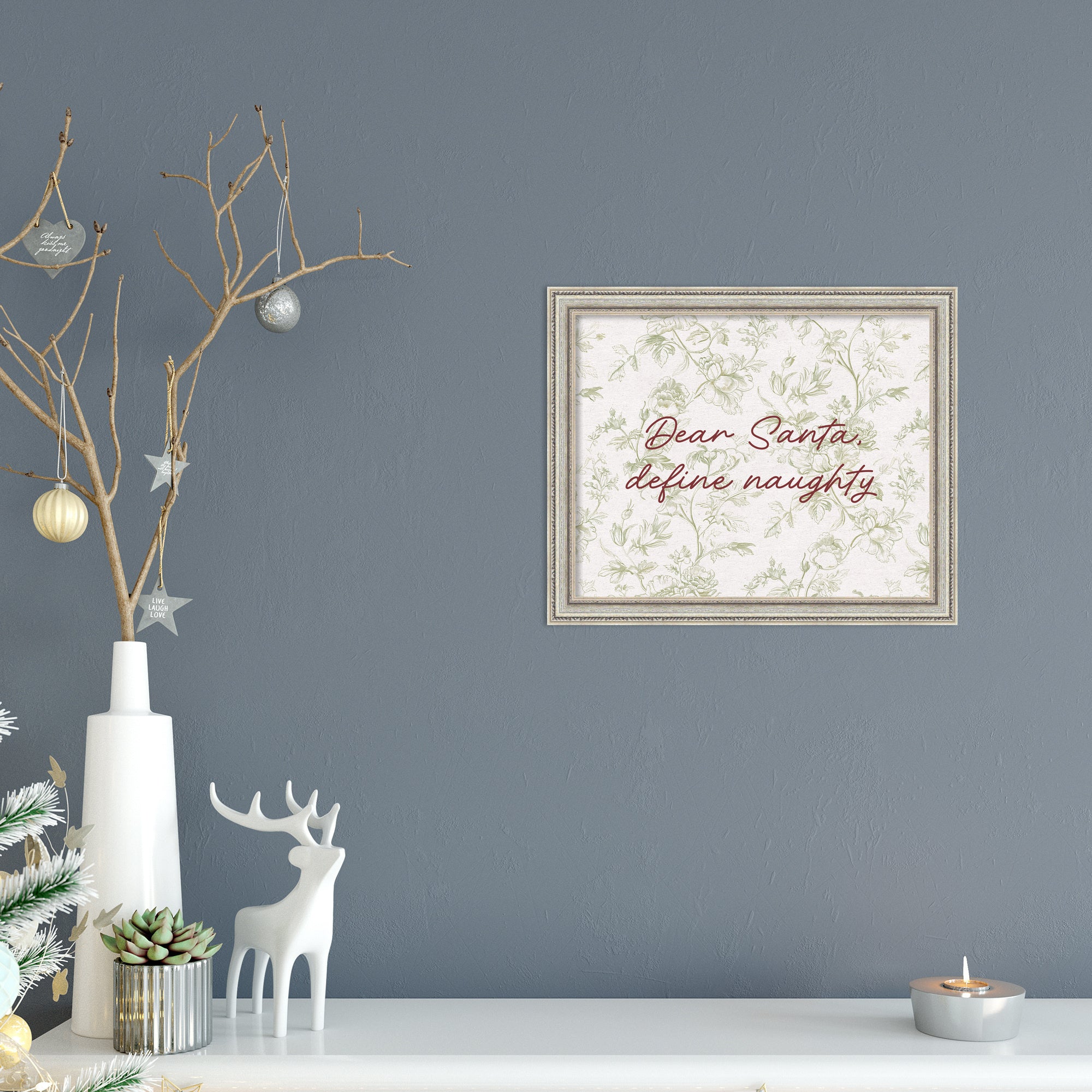 Mounted Canvas Cordelia Thin Silver 11x9 6