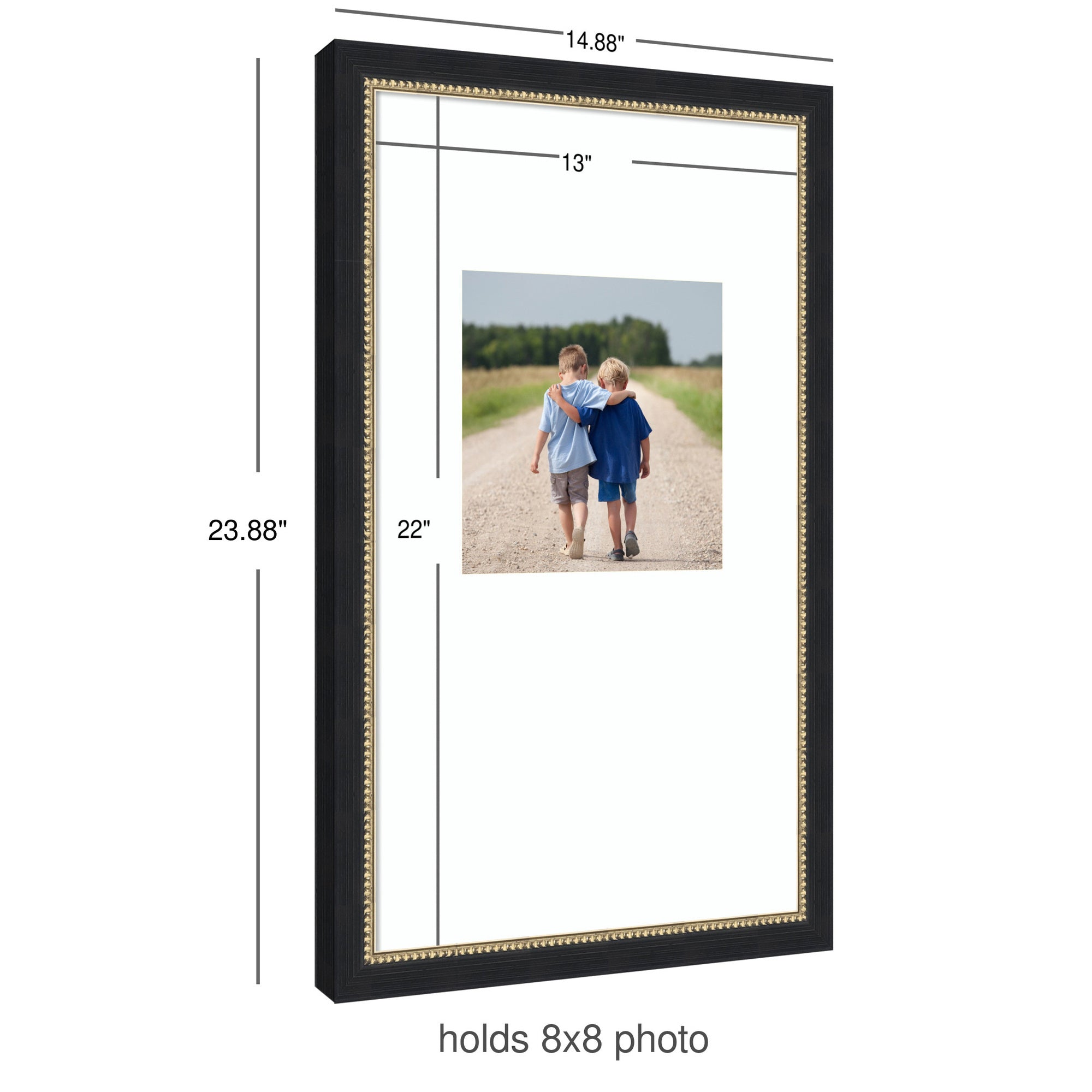 Wall Frame Belmont Black 13x22 matted to 8x8 2
