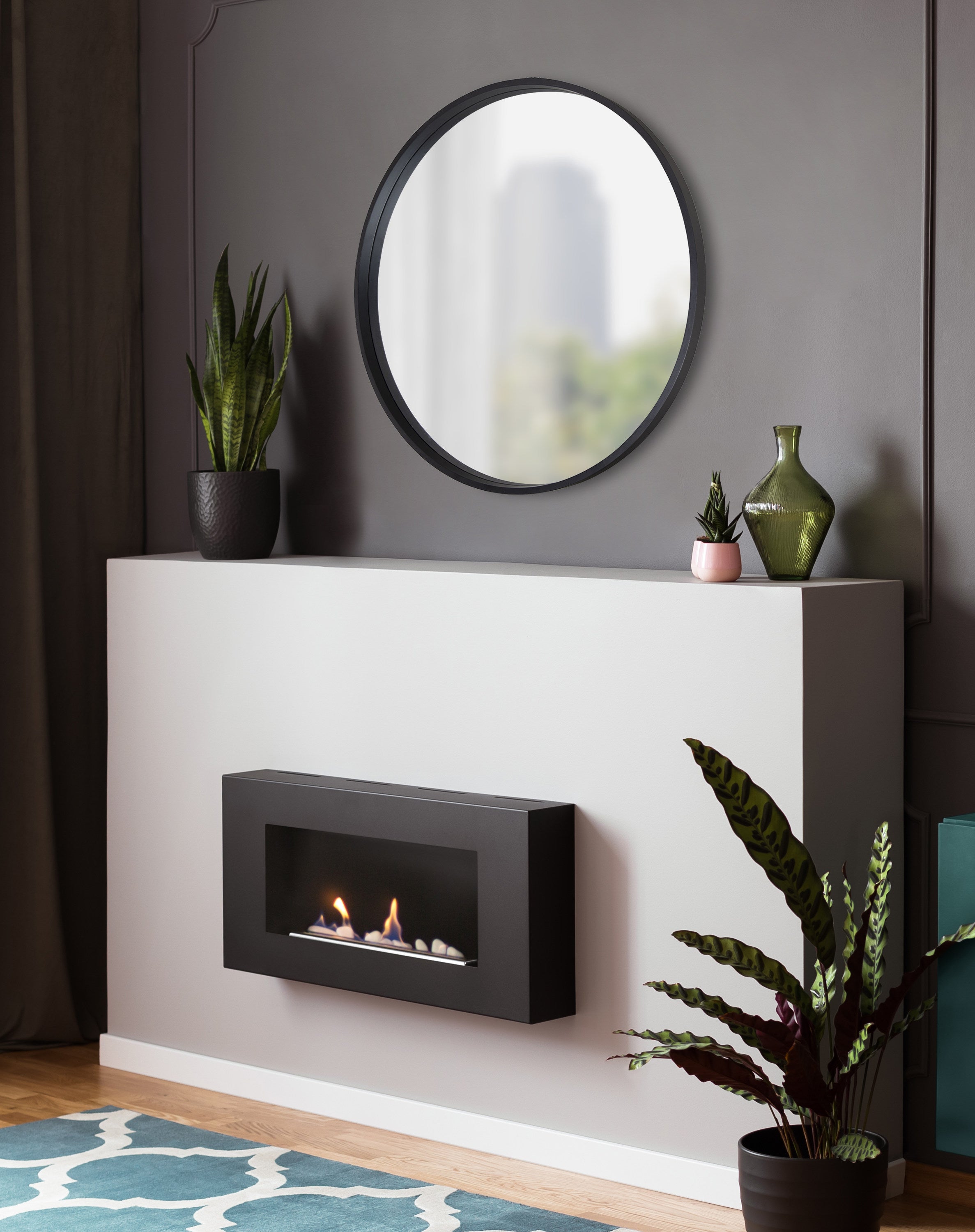 Round Mirror Black 31.5" Diameter 6