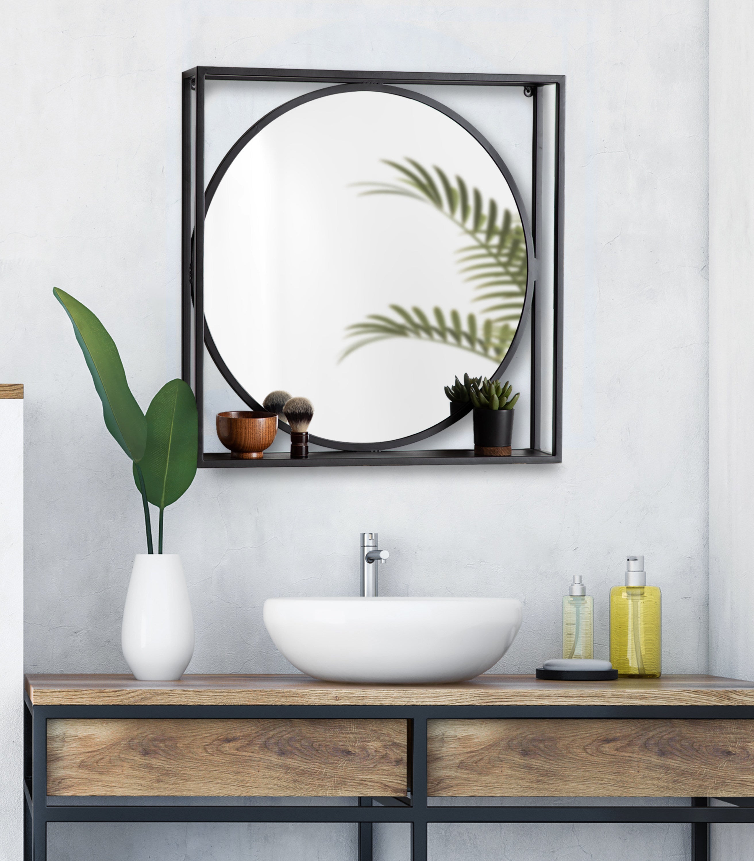 McCauley Decorative Metal Mirror with Shelf