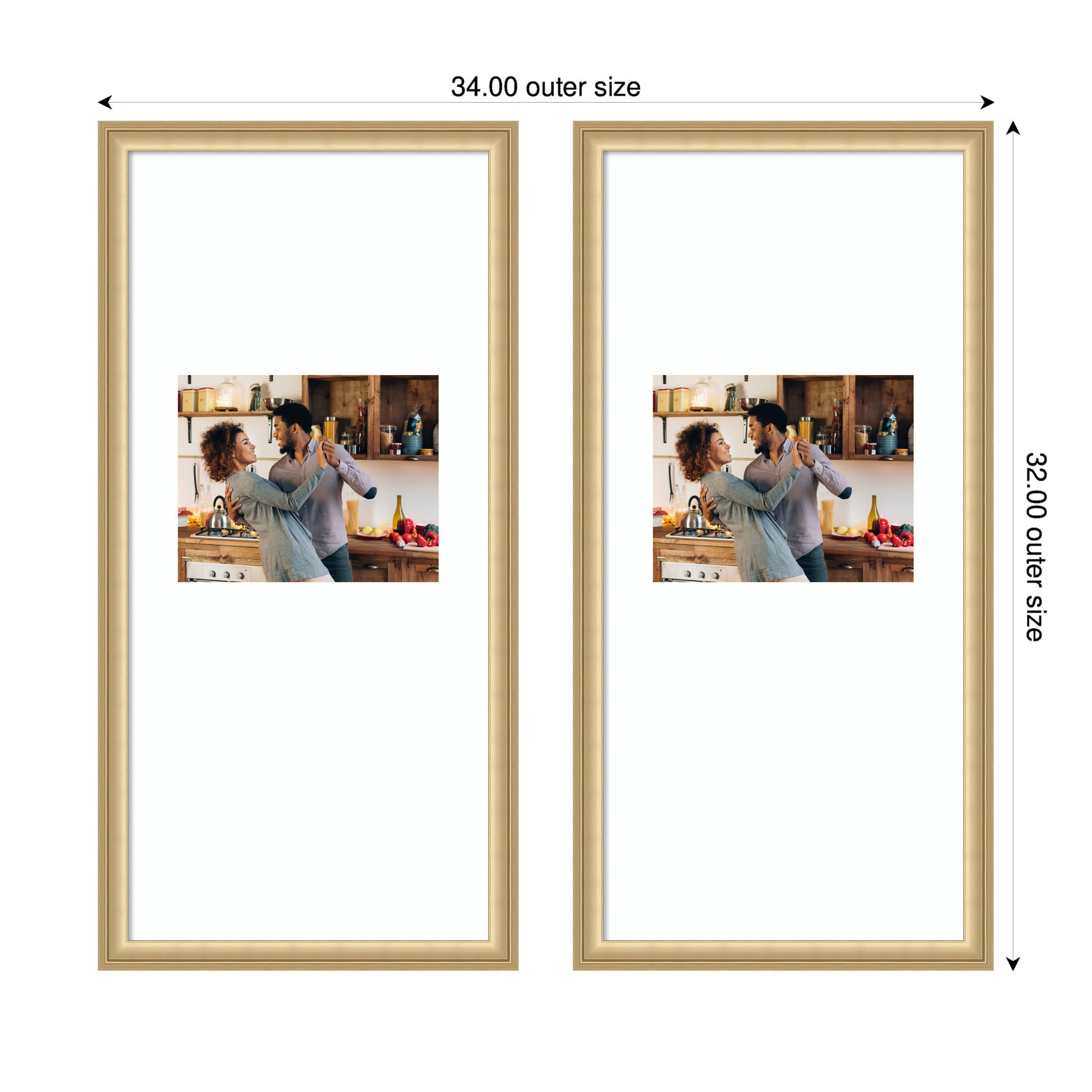 Wall Frame Florence Gold 14x30 matted to 8x10 2