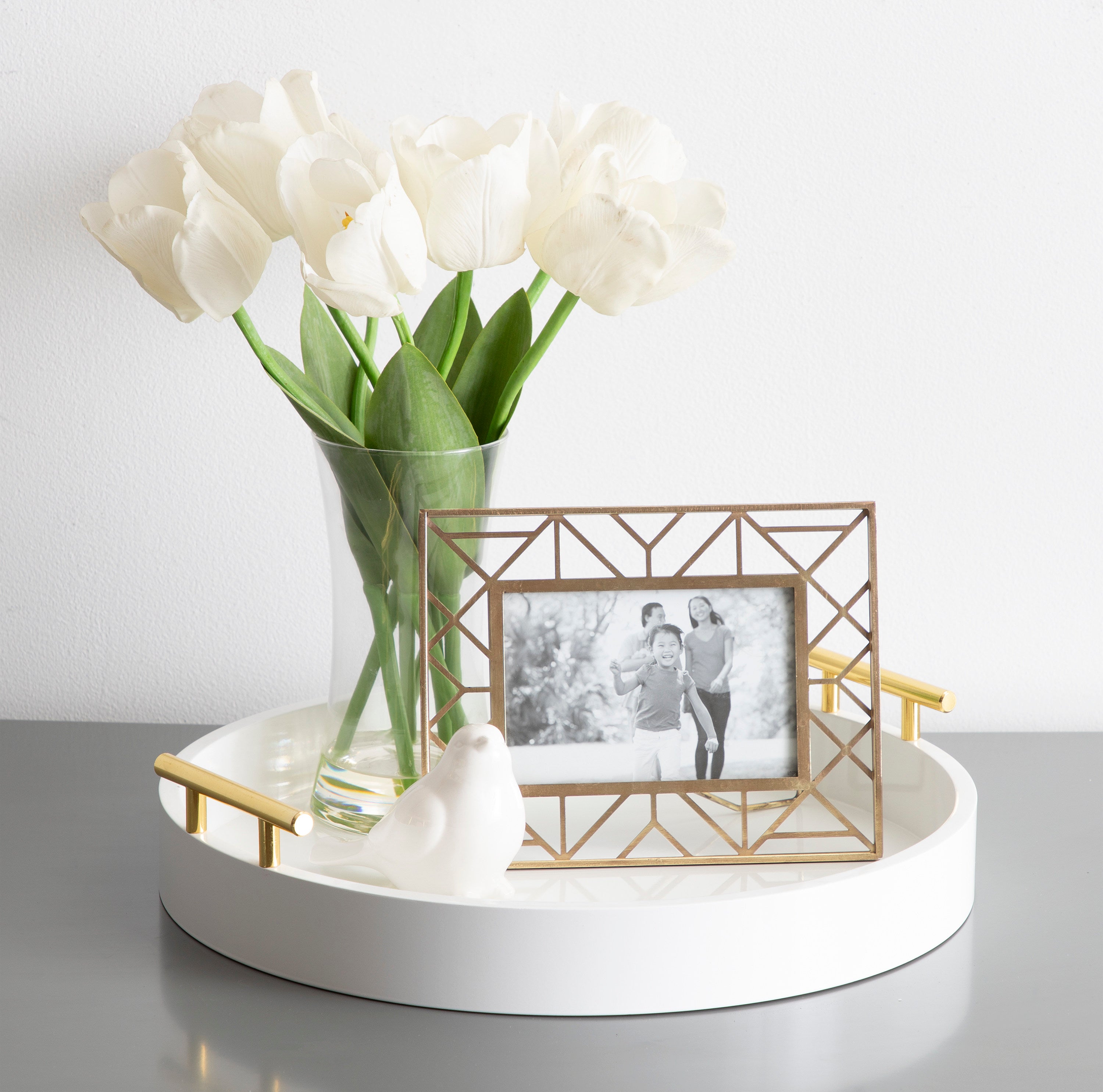 Single Tray White 15.5" Diameter 5