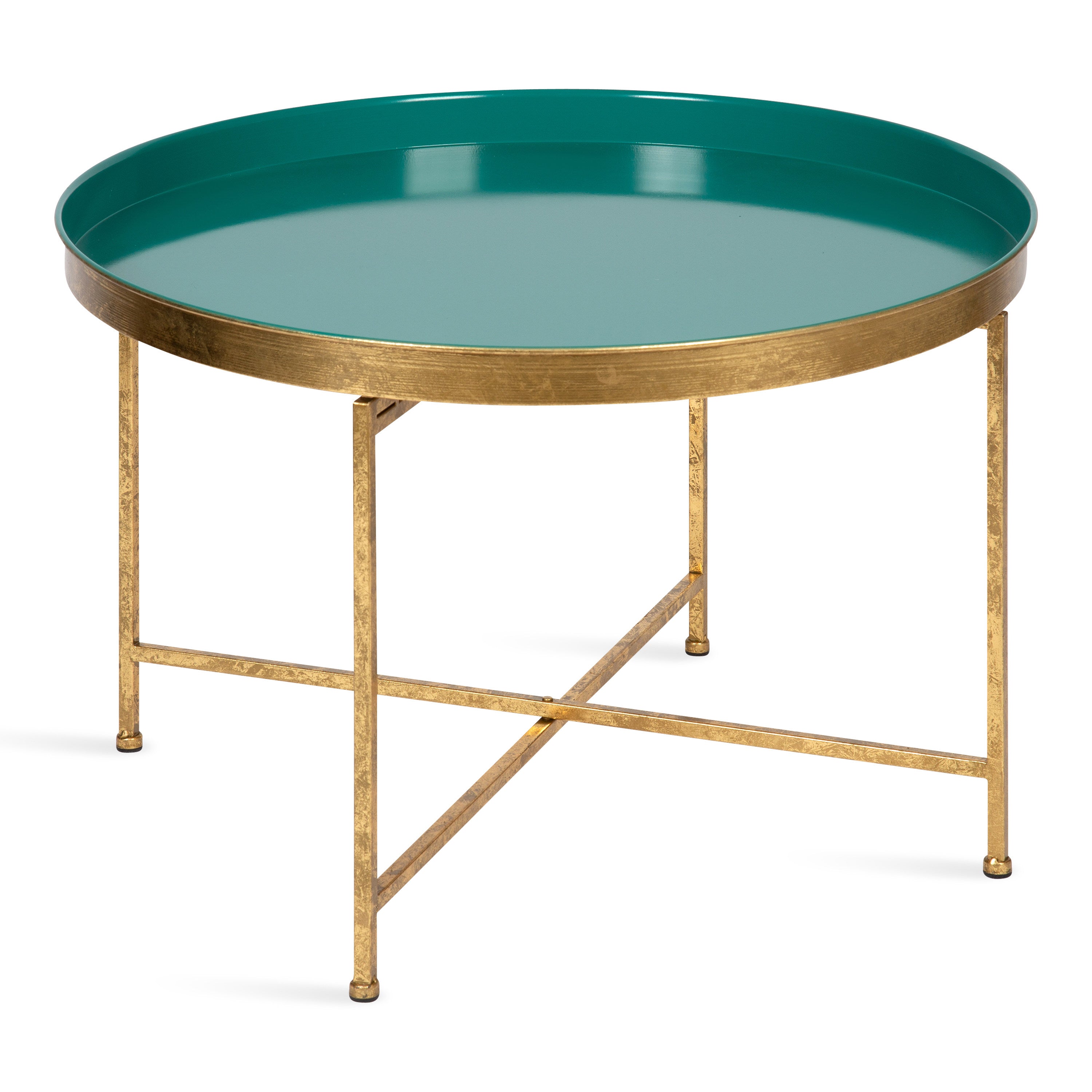 Coffee Table Teal Gold 28.25x28.25x19 1