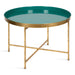 Coffee Table Teal Gold 28.25x28.25x19 1