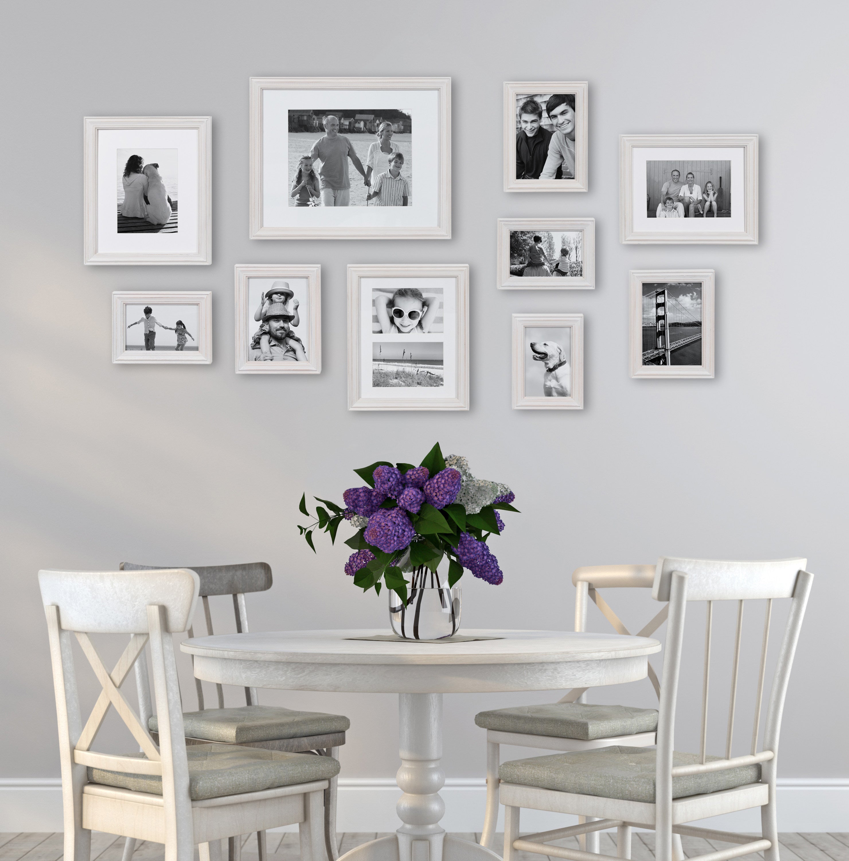 Frame Box Set Whitewash 10 Piece 7