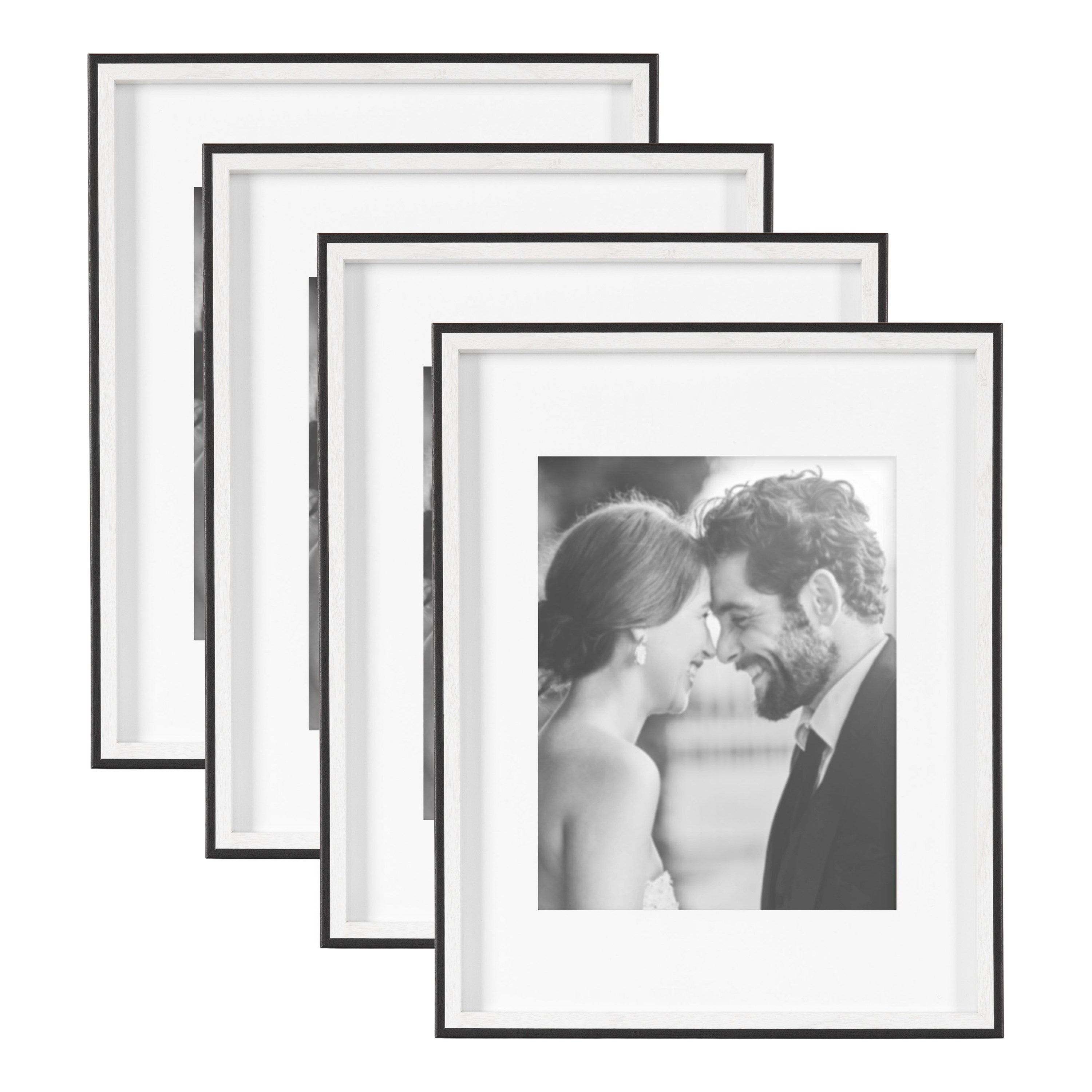 Wall Frame 11x14 matted to 8x10 Black White 1