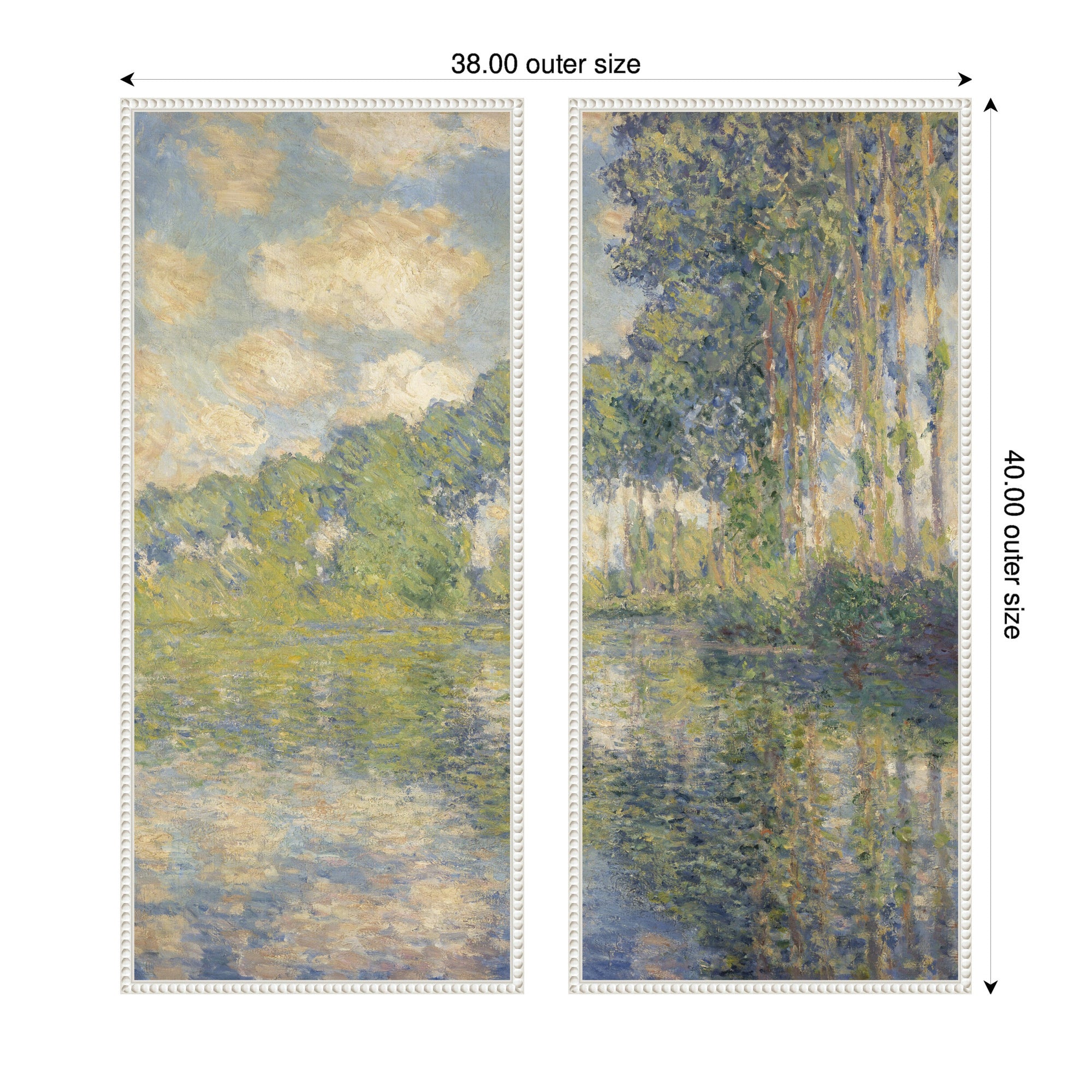 Art Set 2 Piece Set 18x40 Sylvie Beaded White 2