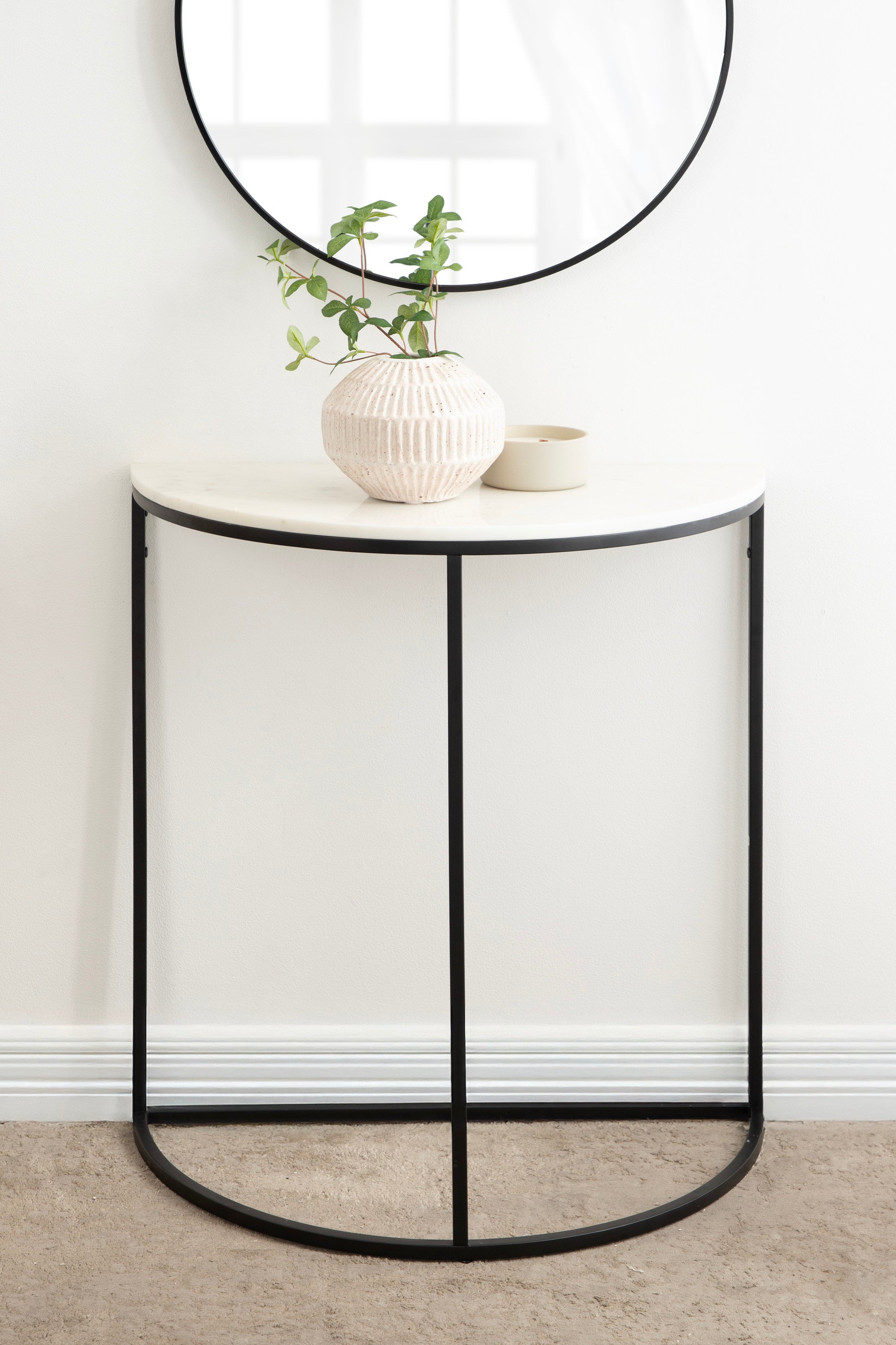 Console Table White Black 28x14x30 8