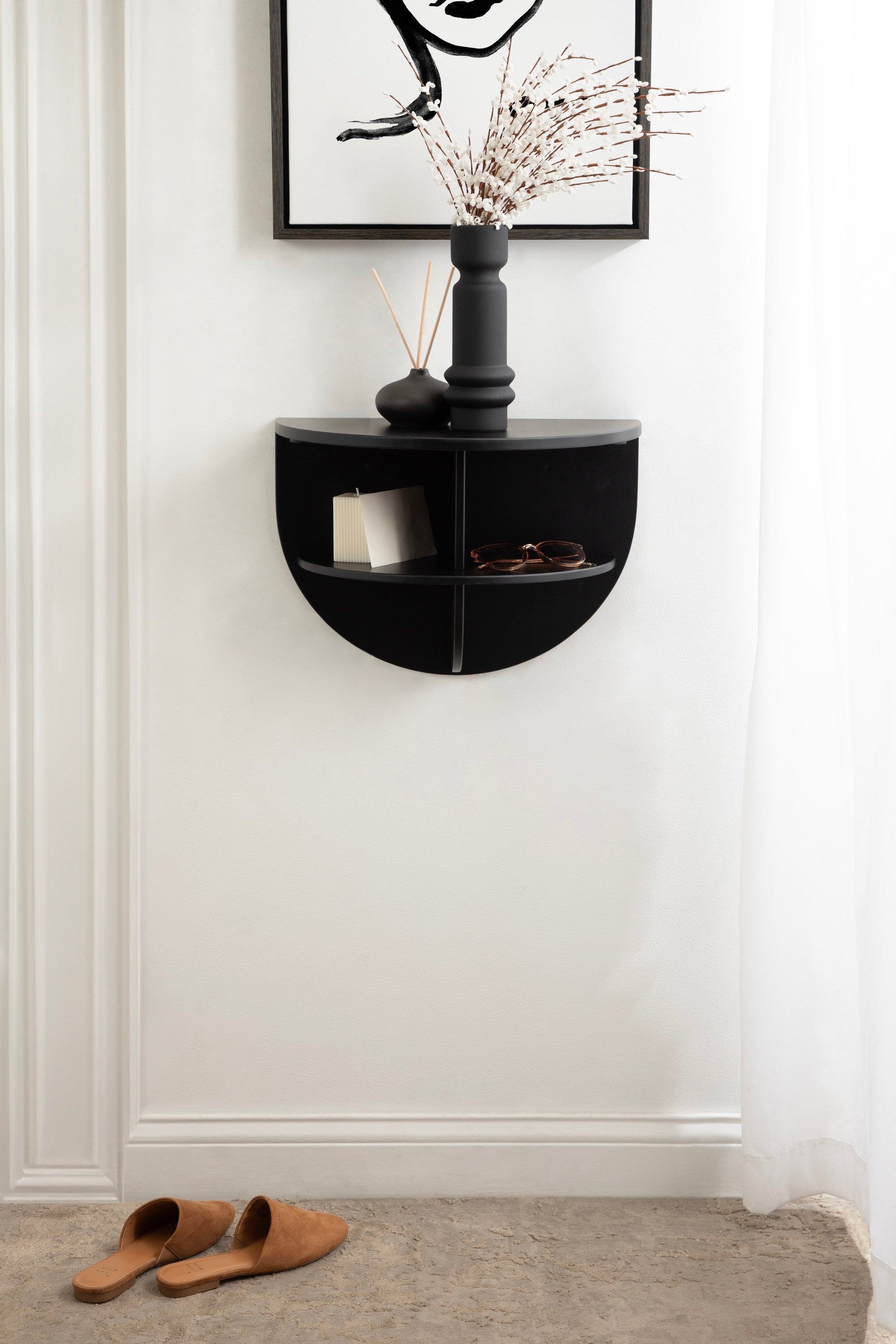 Floating Side Table Black 18x14 8