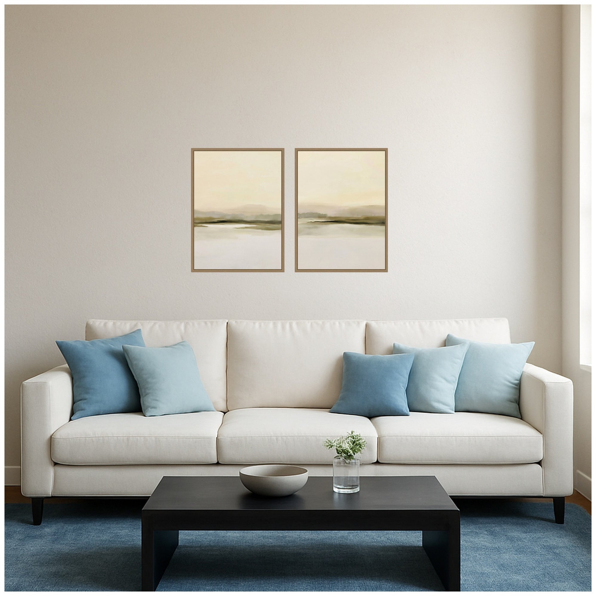Framed Canvas Sylvie Dark Gold 2 Piece Set 18x24 5