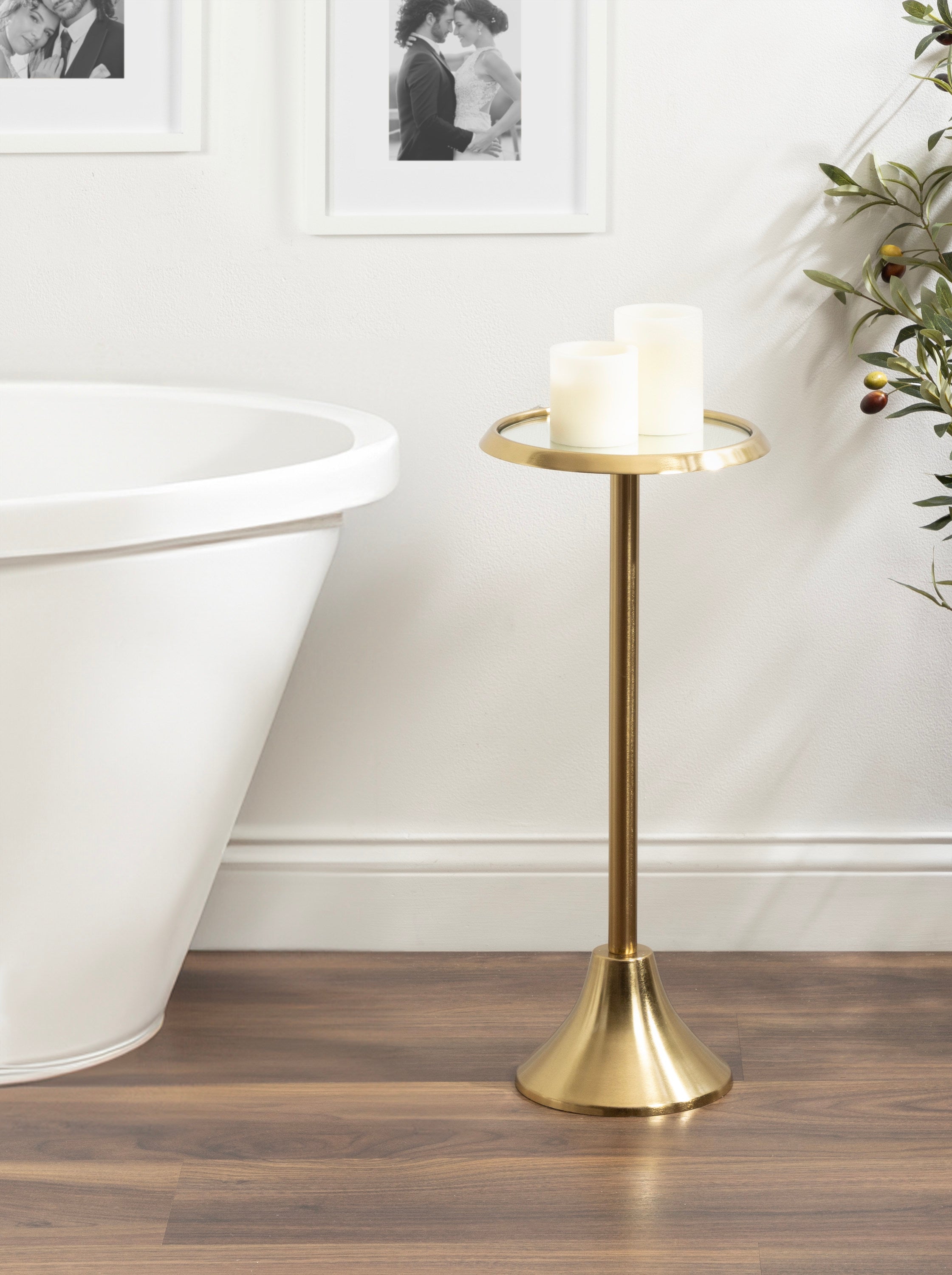 Drink Table Mirror Gold 10x10x23 6