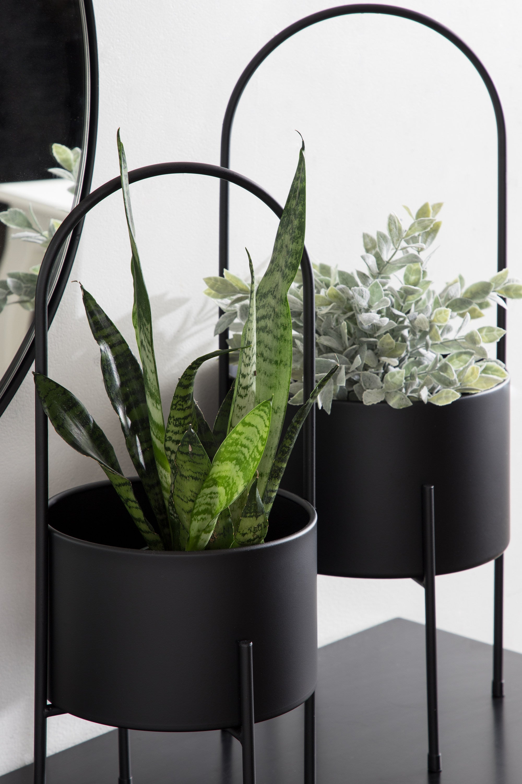 Freestanding Planter 2 Piece Black 7