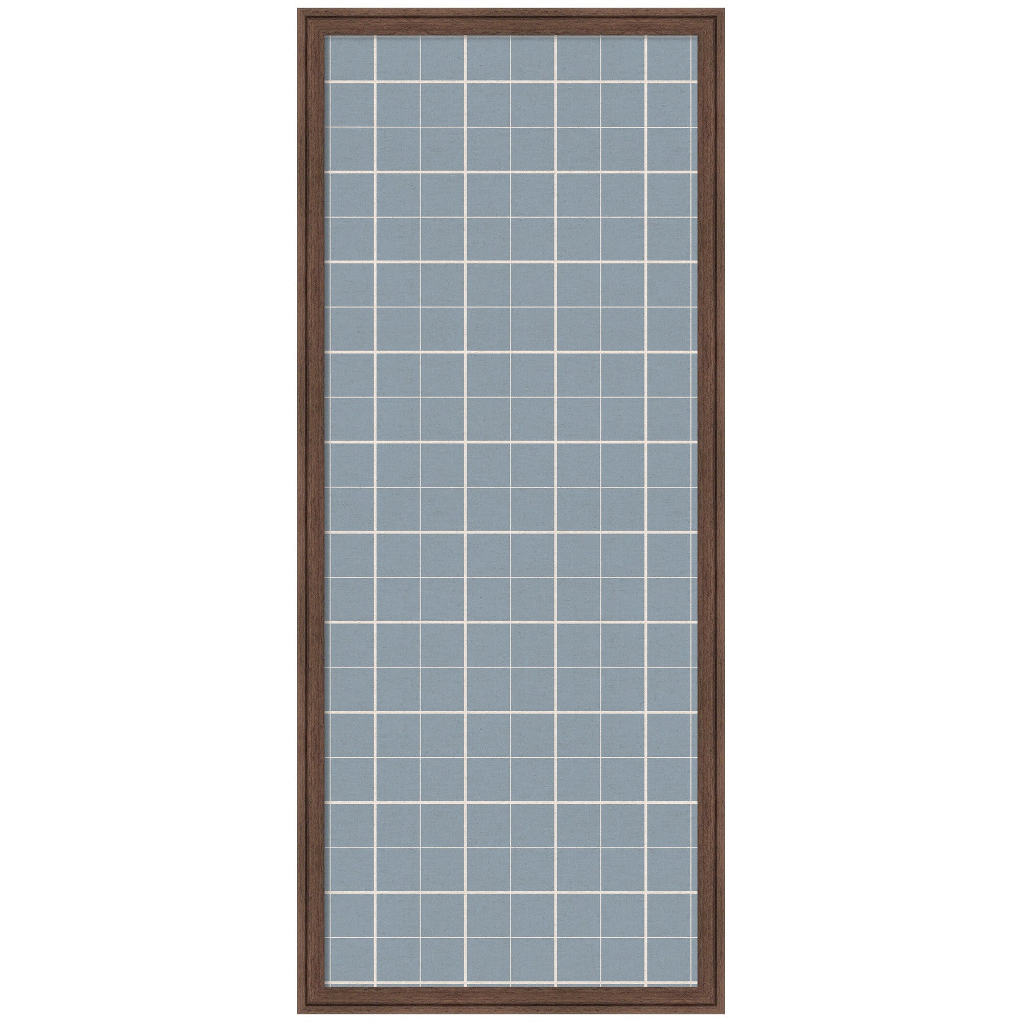 Framed Fabric Pinboard Light Blue Plaid Wall Organization