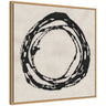 Sylvie Flowing Circle Abstract 2 Framed Canvas by The Creative Bunch Studio