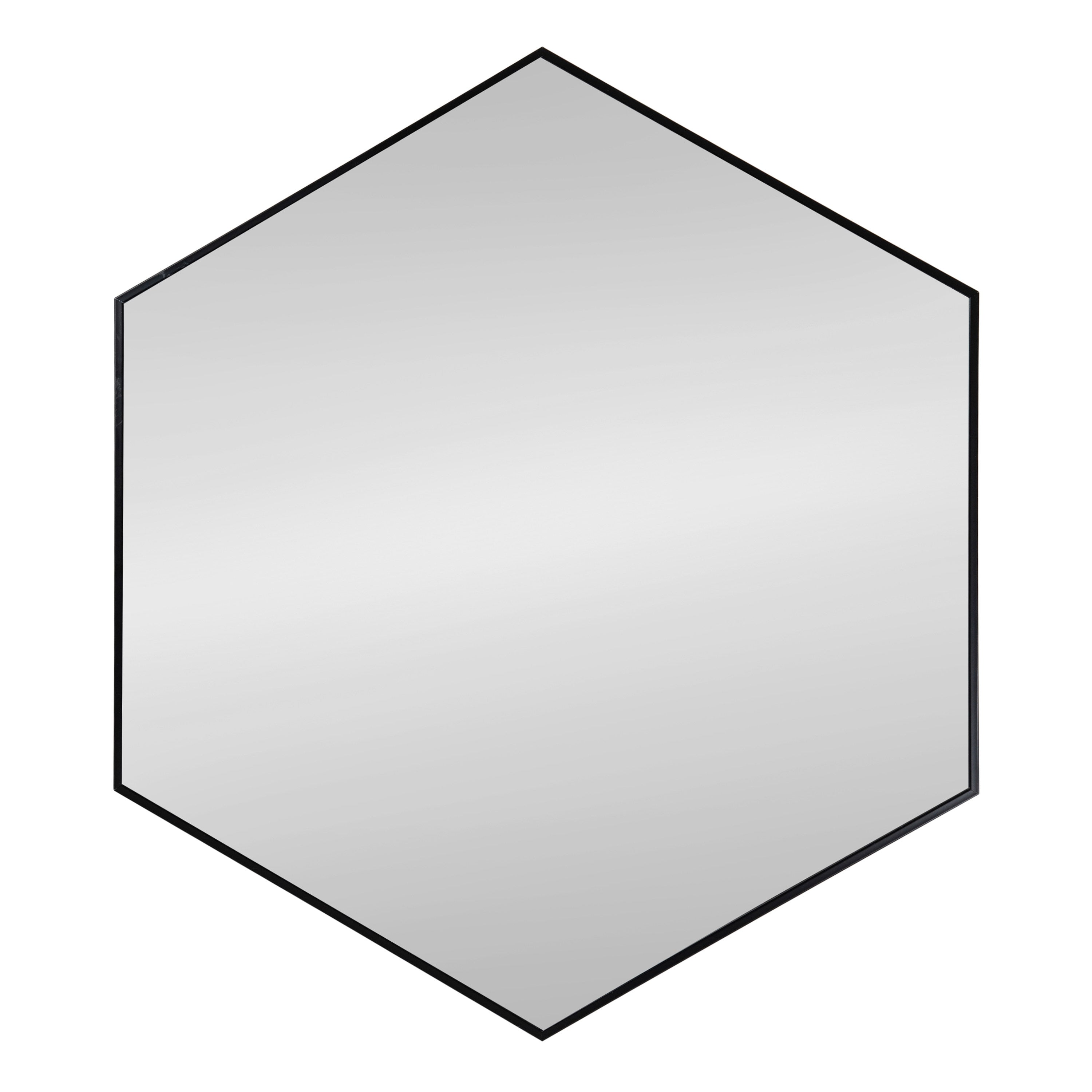 Hexagon Mirror Black 30x30 2