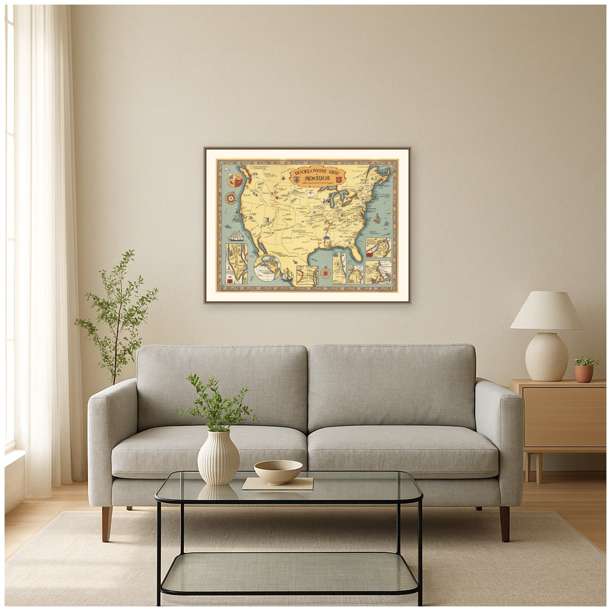 Framed Canvas Sylvie Beaded Dark Gold 42x32 6