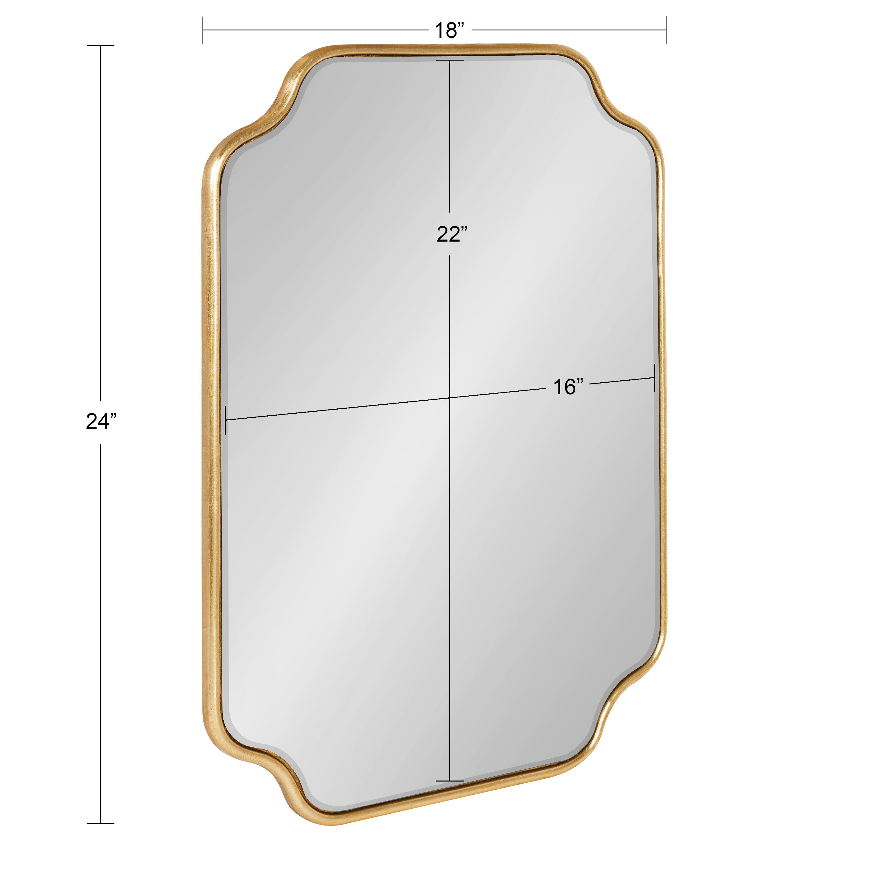 Scallop Mirror 18x24 Gold 5