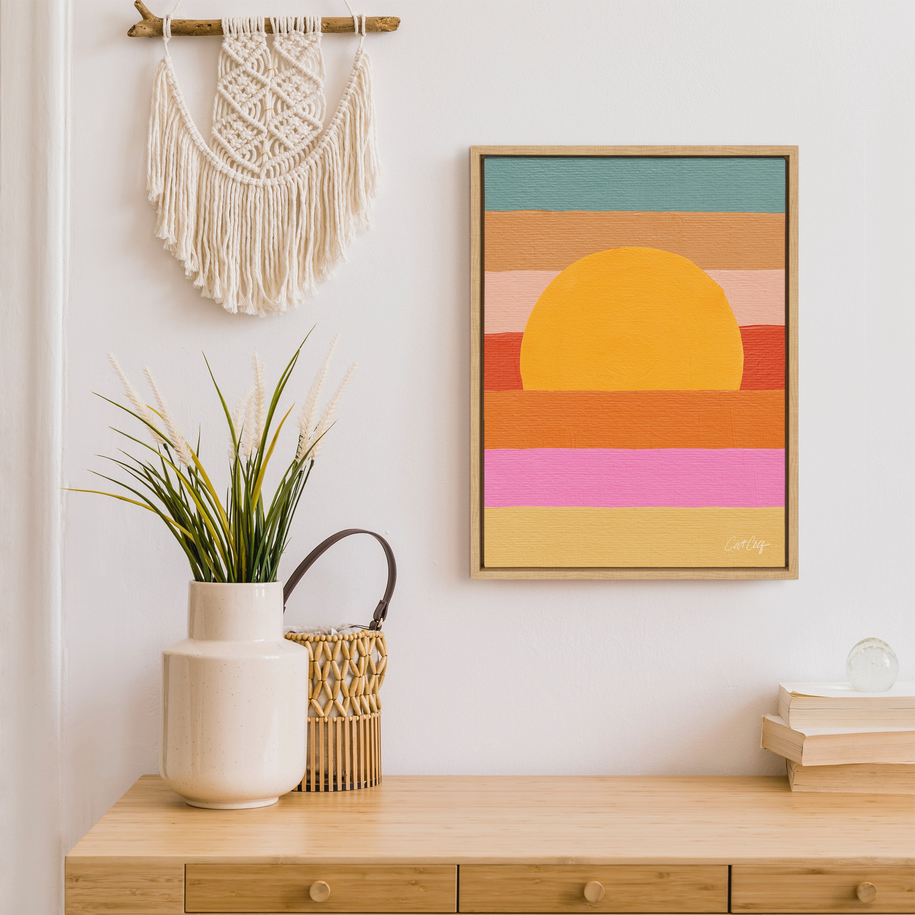 Sylvie Sunset Waves Framed Canvas by Cat Coquillette