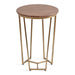 Side Table Walnut Brown Gold 16x16x24 1