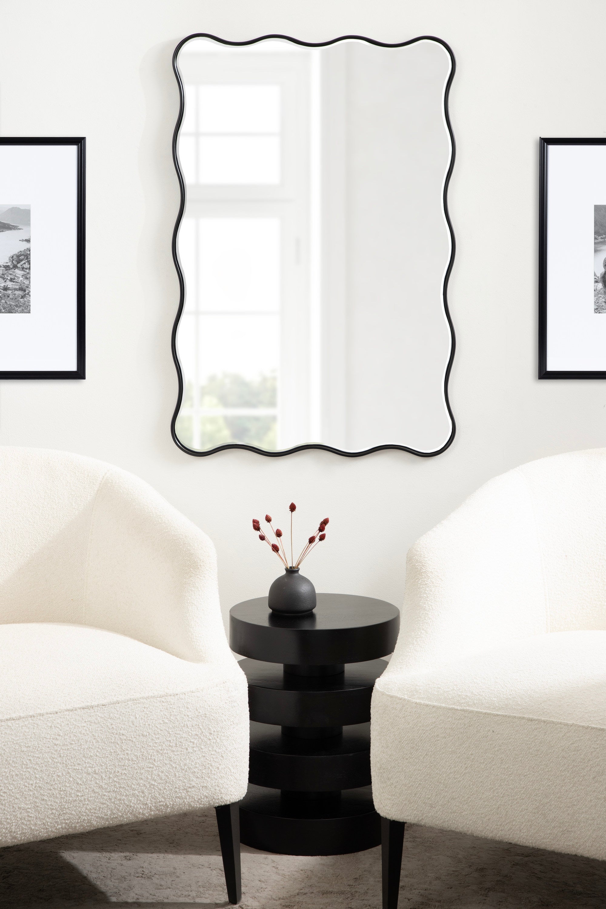 Viona Rectangle Scalloped Mirror