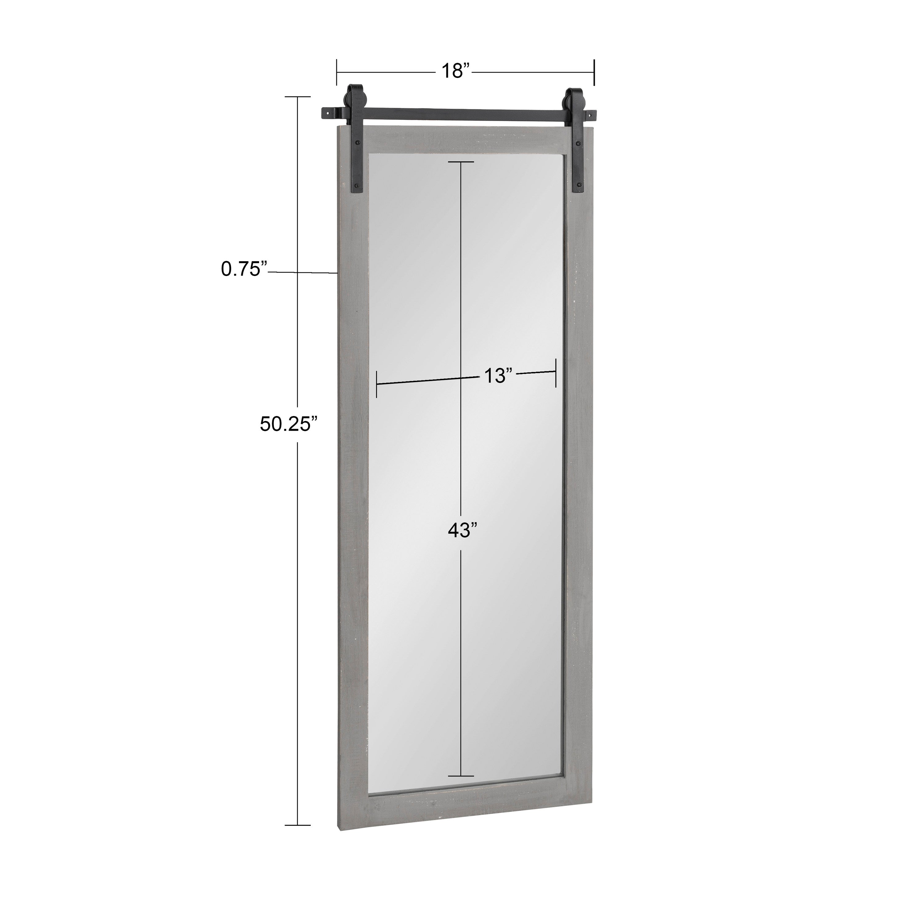 Rectangle Mirror Gray 18x50 5