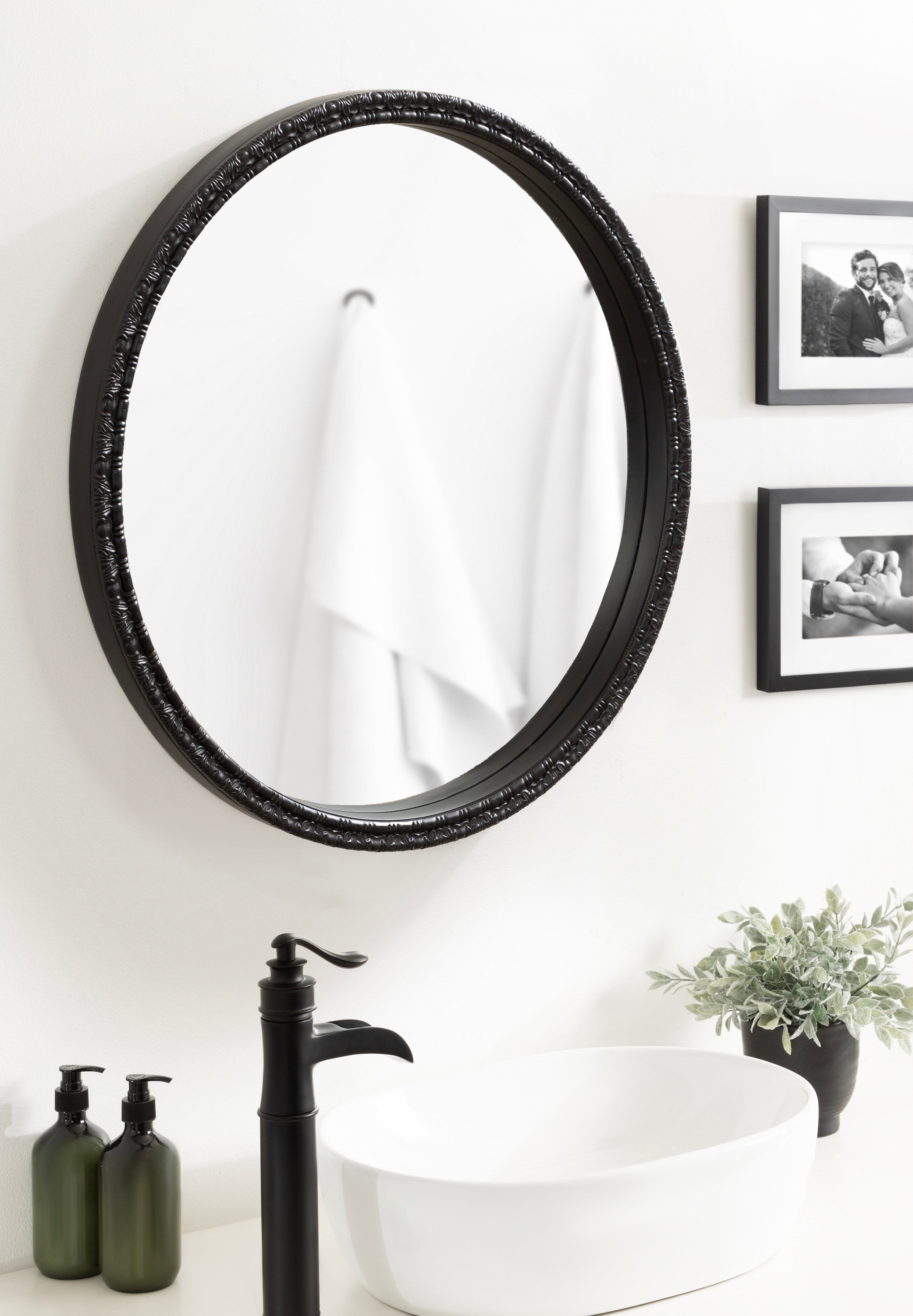 Round Mirror Black 30x30 6