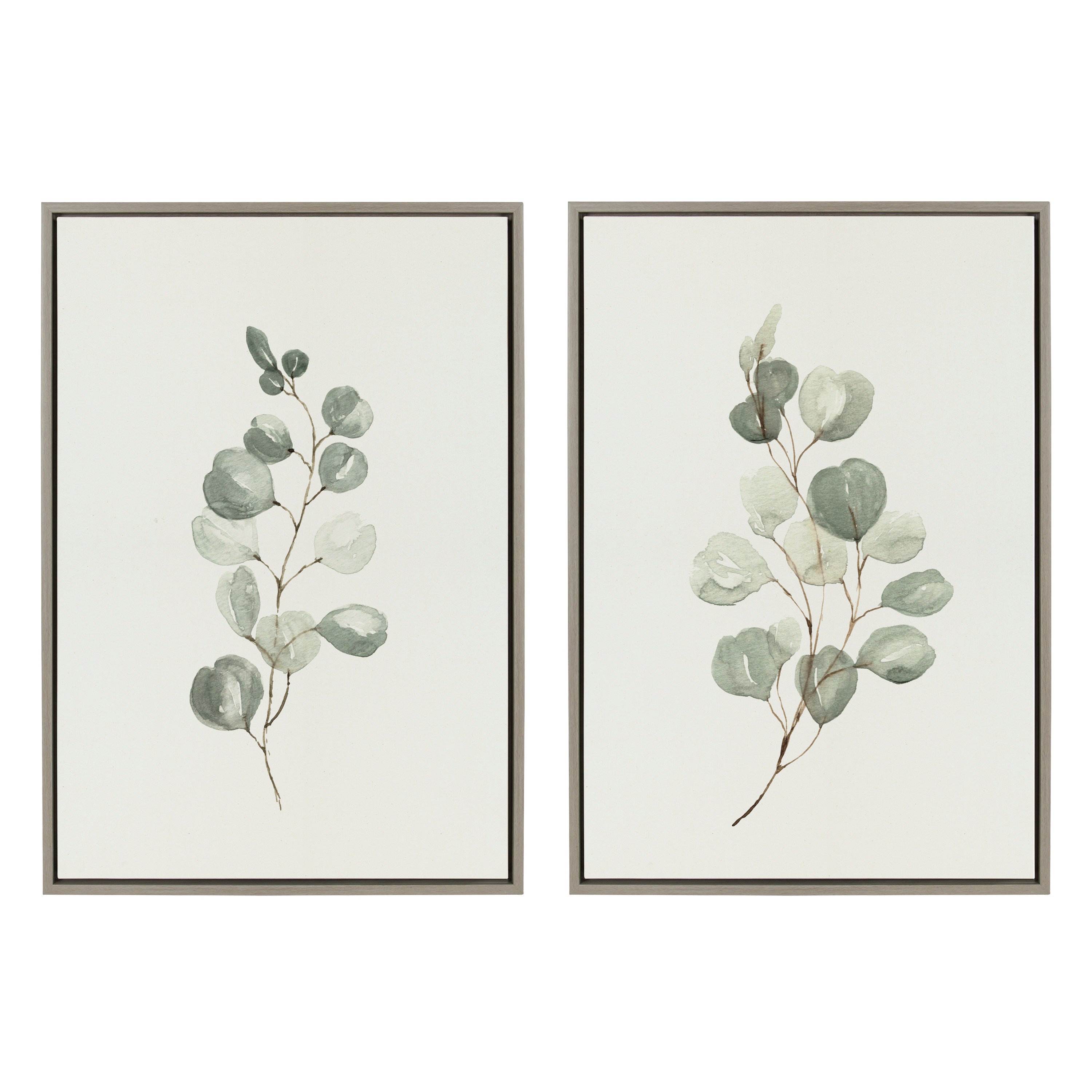 Sylvie Eucalyptus Framed Canvas Set by Maja Mitrovic of Makes My Day Happy