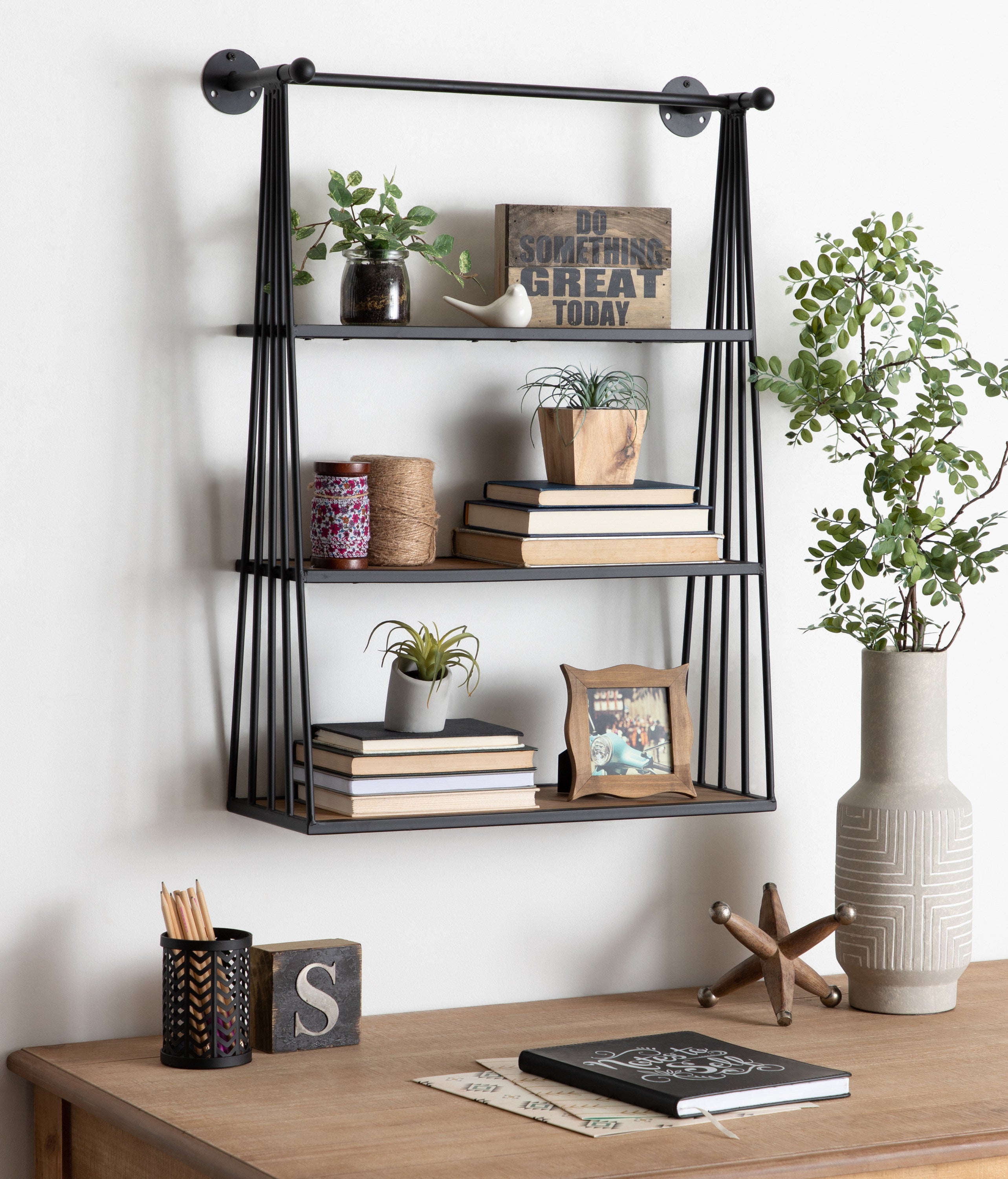 Nevin Wall-Mounted Hanging Shelf