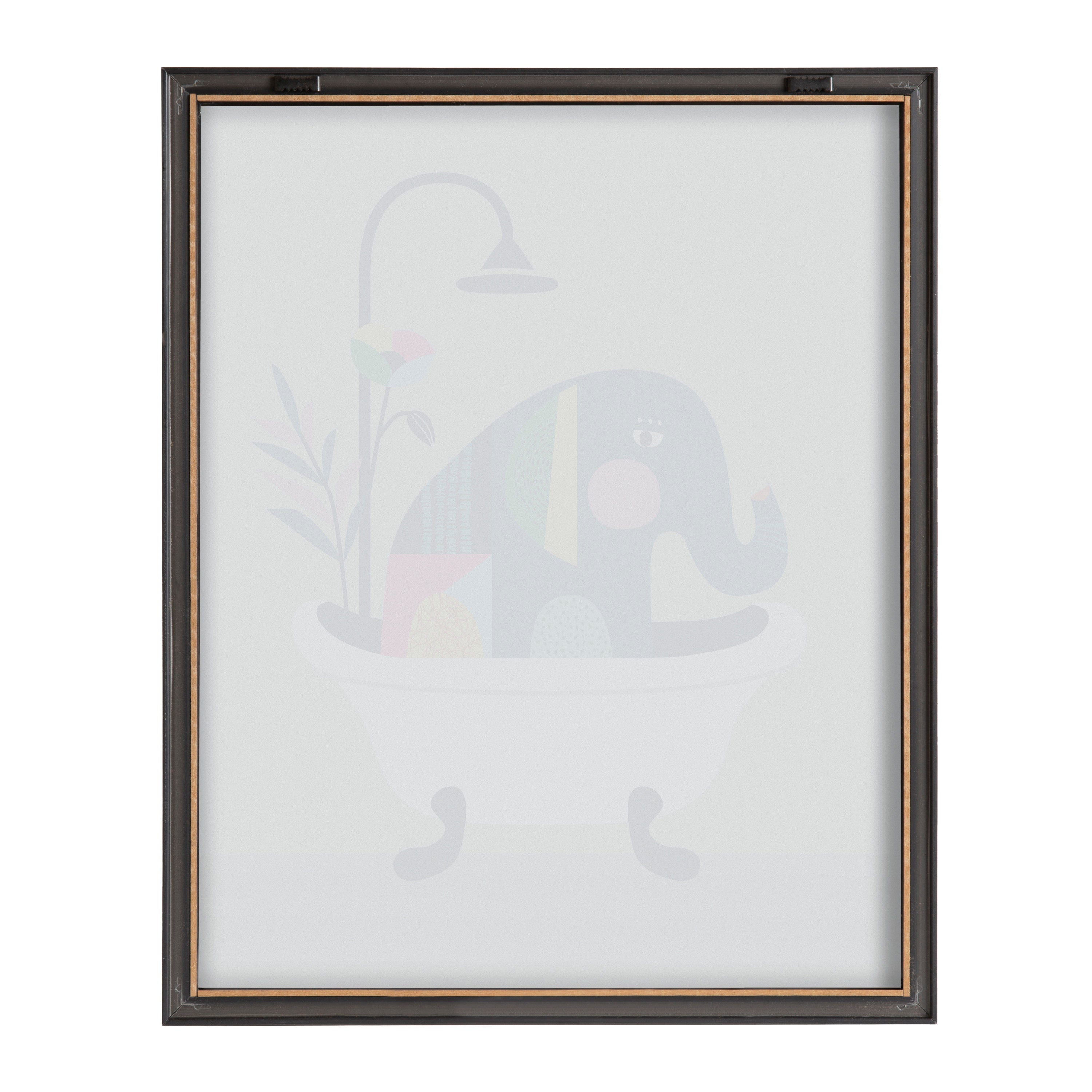 Blake Mid Century Modern Elephant in the Tub Framed Printed Glass by Rachel Lee of My Dream Wall