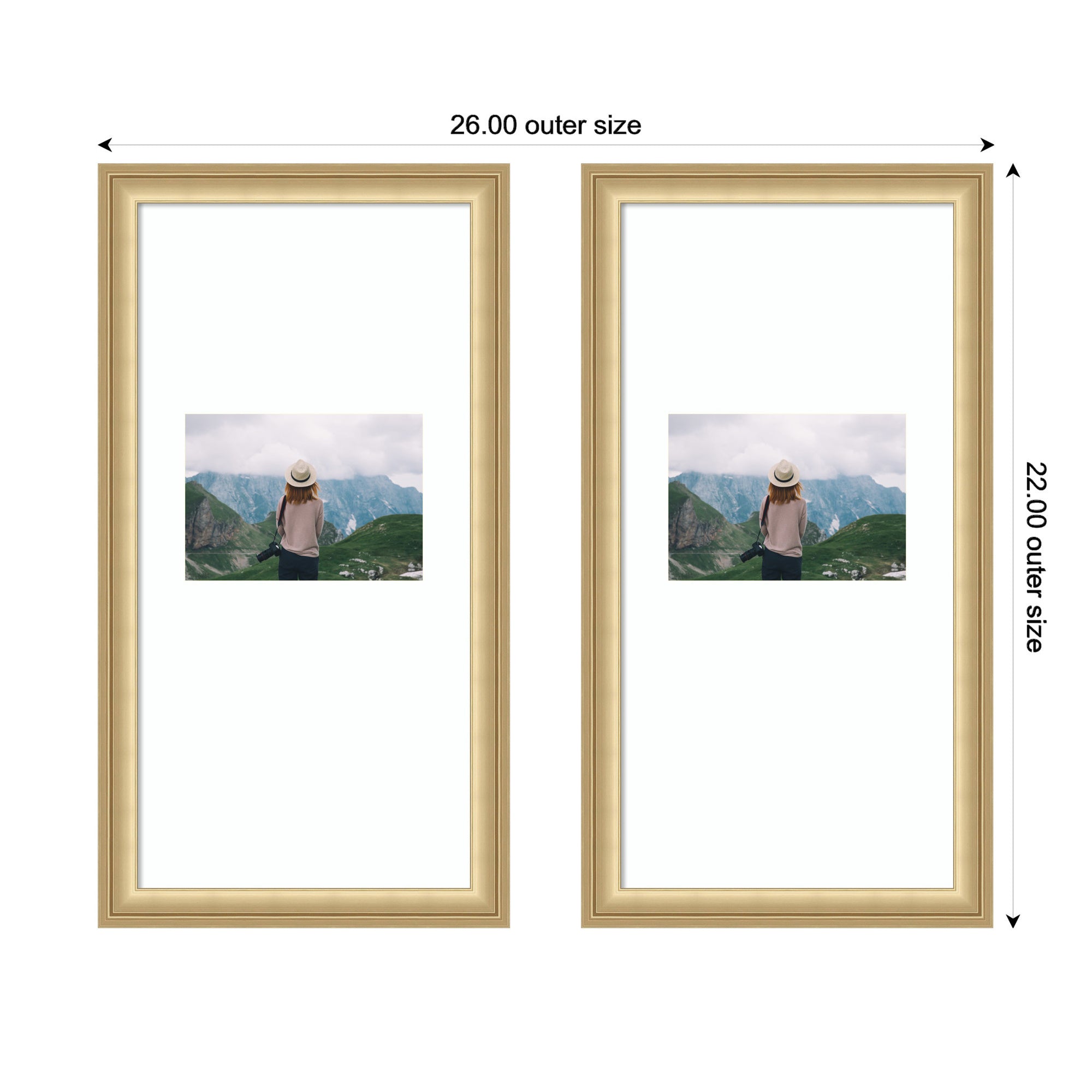 Wall Frame Florence Gold 11x20 matted to 5x7 2