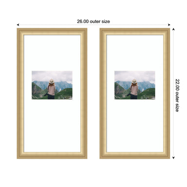 Wall Frame Florence Gold 11x20 matted to 5x7 2
