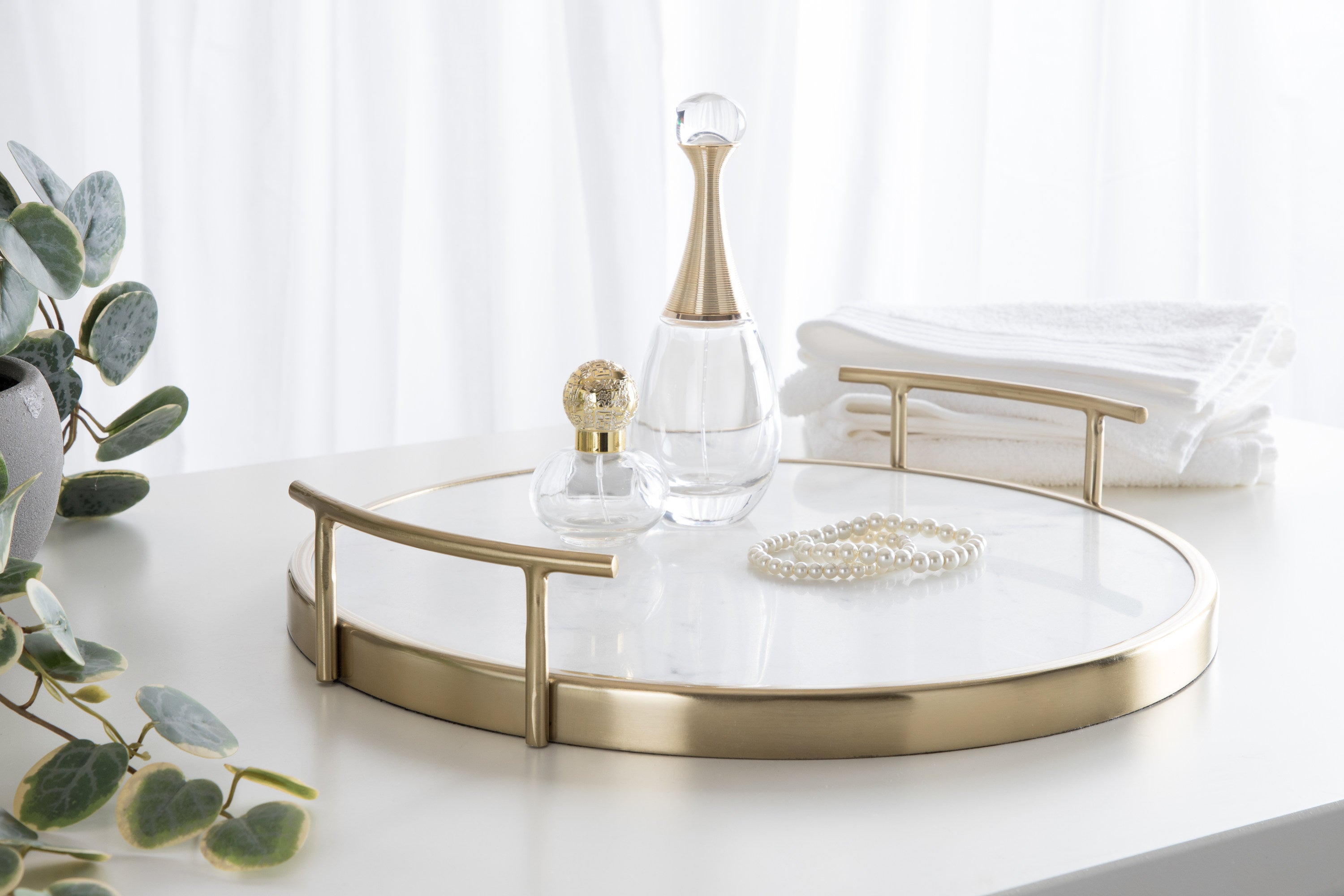 Serving Tray Gold 14" Diameter 7