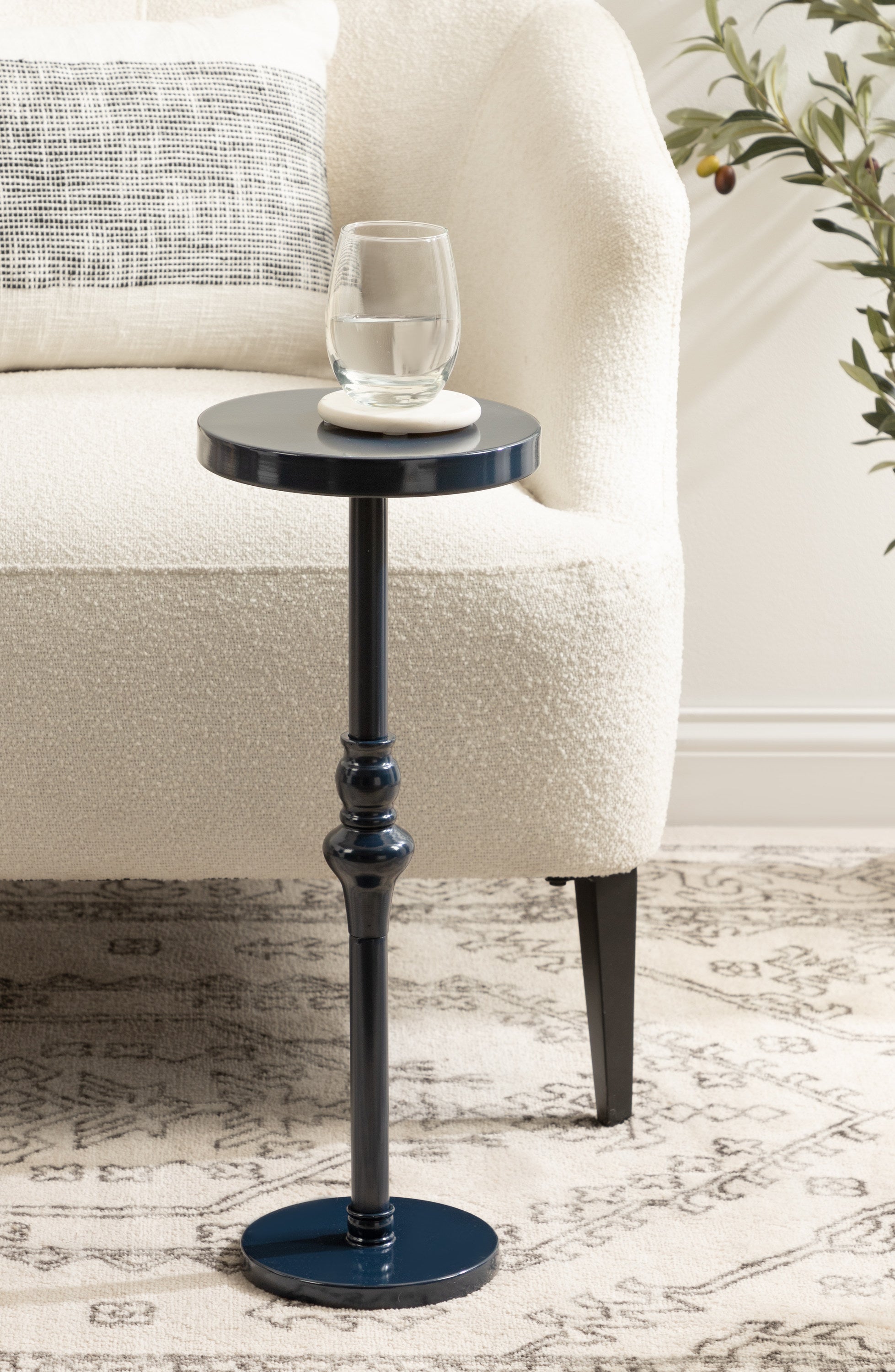 Drink Table Navy Blue 9x9x22 7