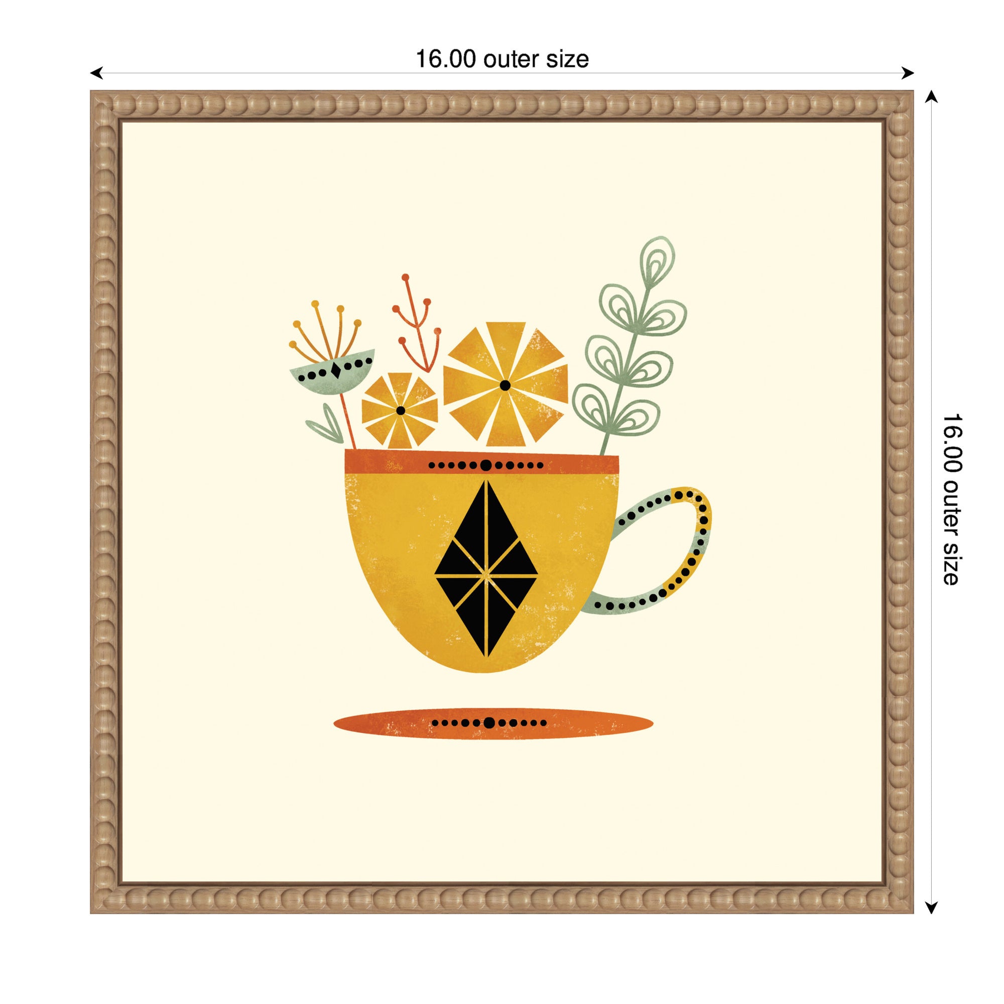 Sylvie Yellow Cup Framed Canvas by Amber Leaders