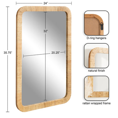 Rectangle Mirror 24x36 Natural 2