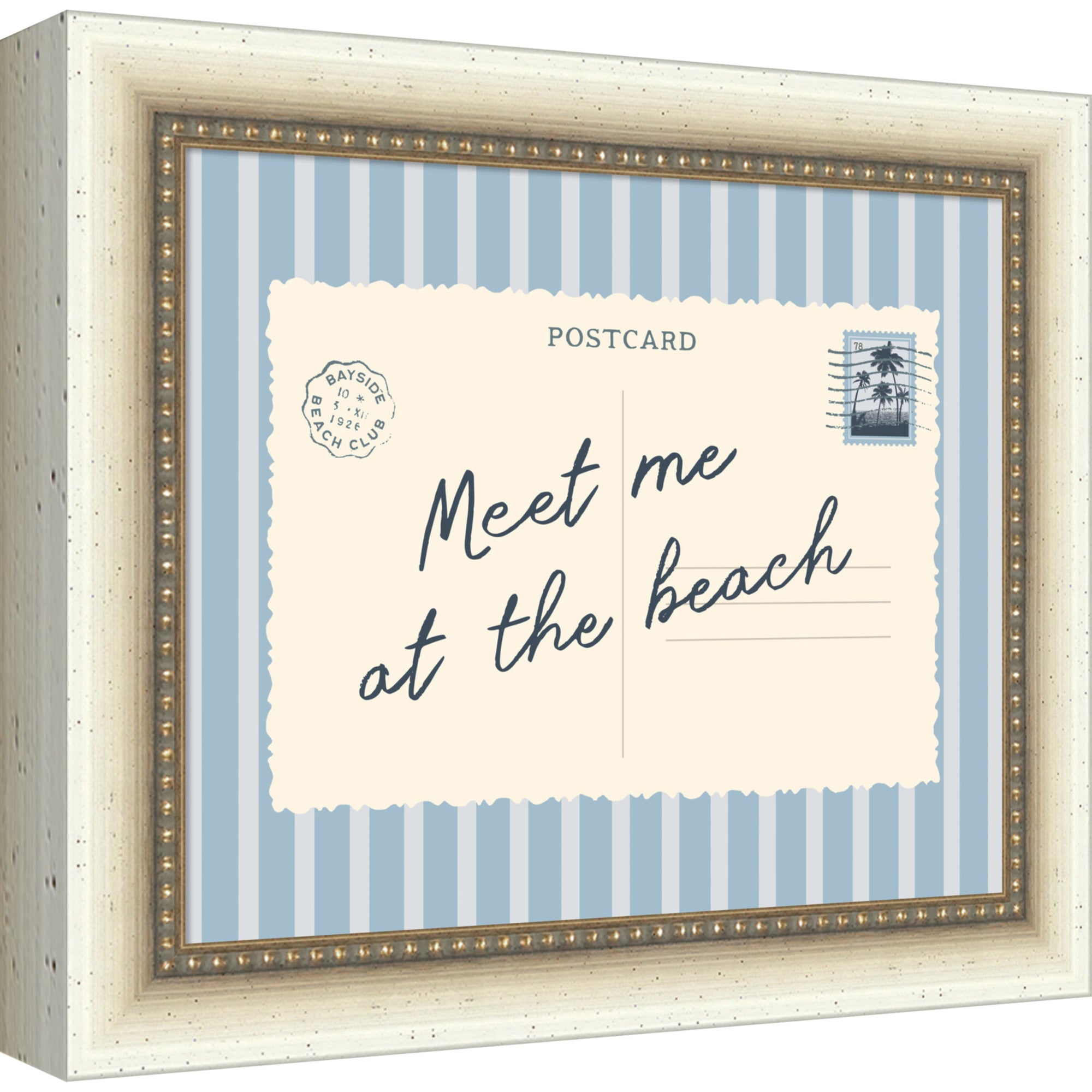 Mounted Canvas 12x10 Blue Belmont Distress White 1