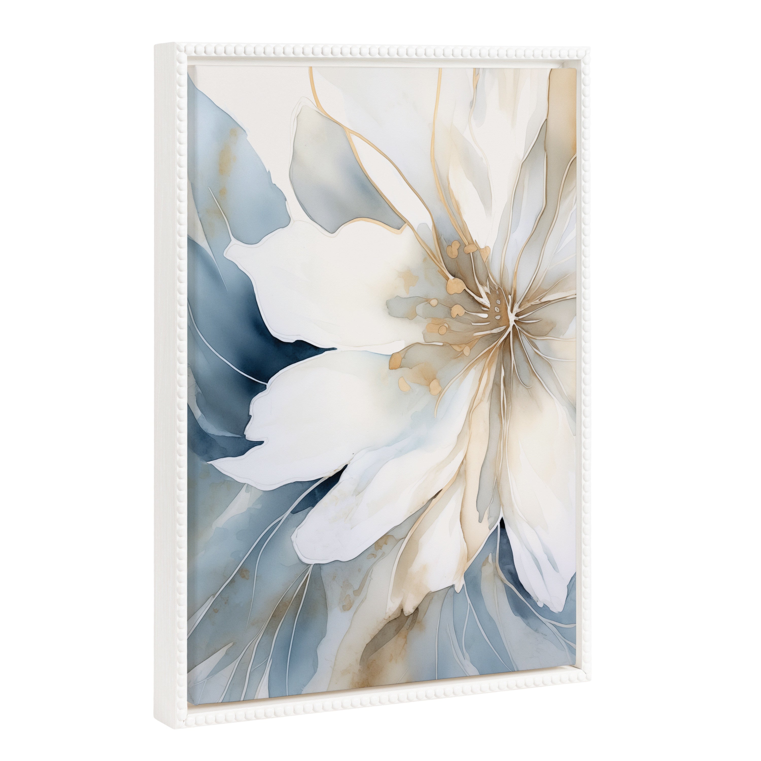 Framed Canvas 18x24 Sylvie Beaded White 1