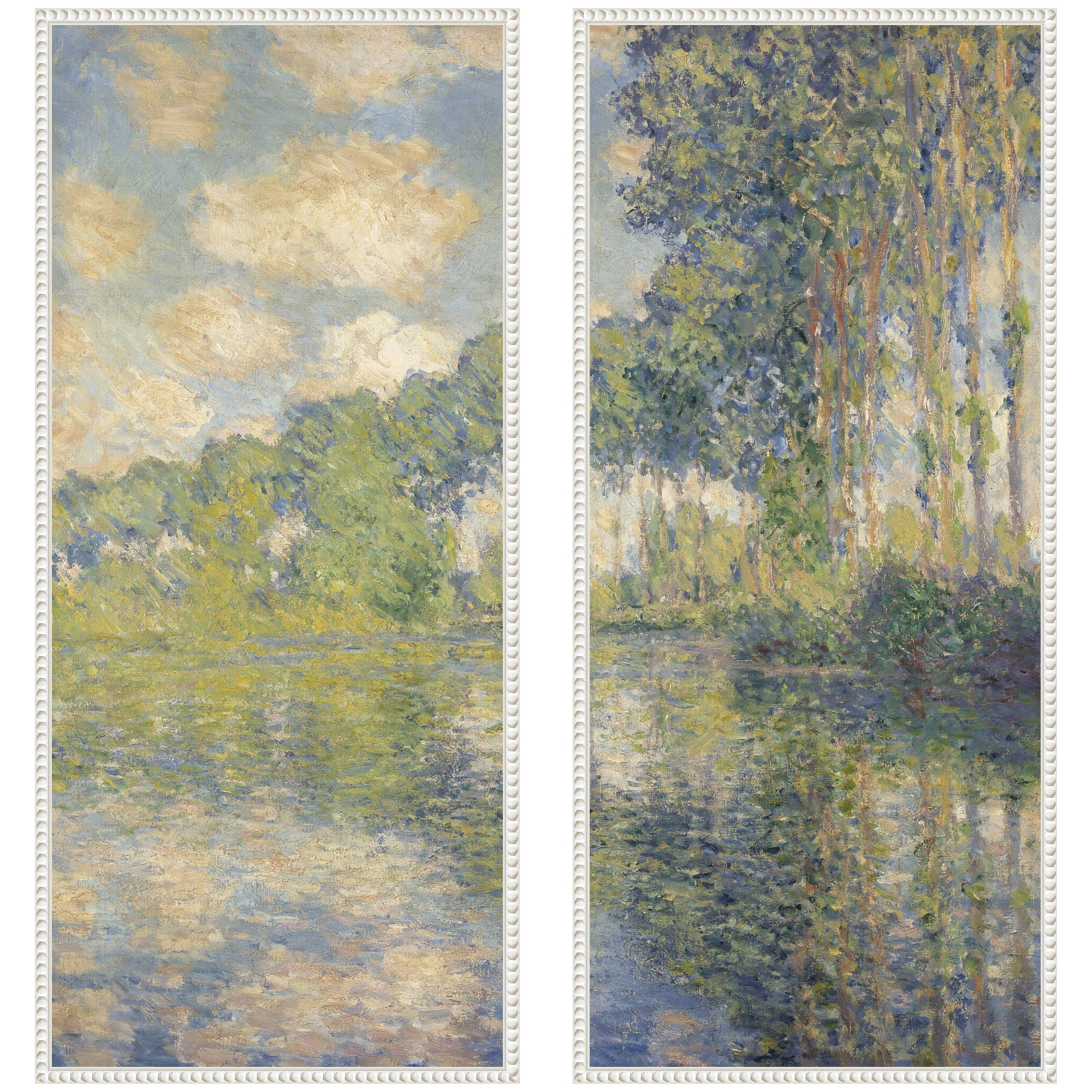 Art Set 2 Piece Set 18x40 Sylvie Beaded White 1