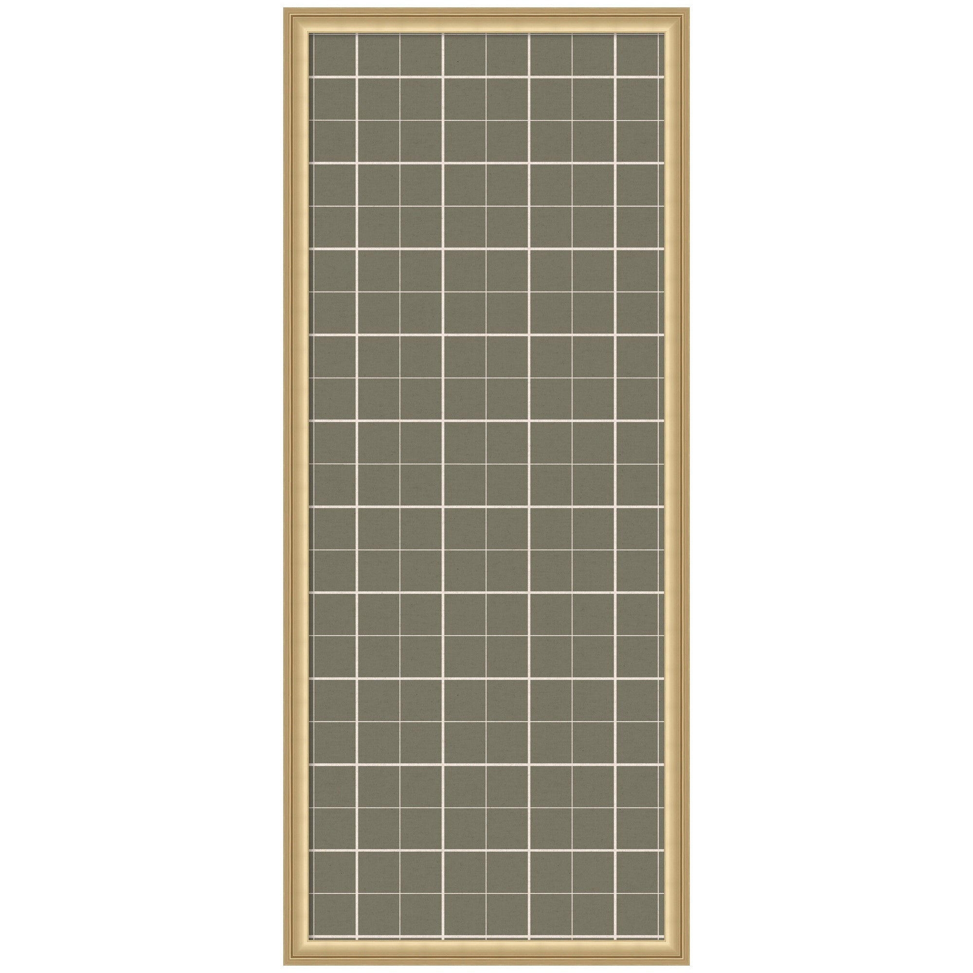 Framed Fabric Pinboard Sage Green Plaid Wall Organization
