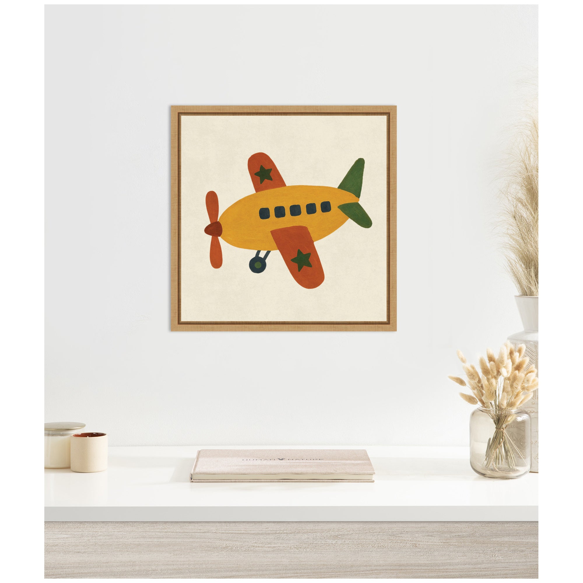 Kids Plane Square by Laura Moss Framed Canvas Wall Art Print