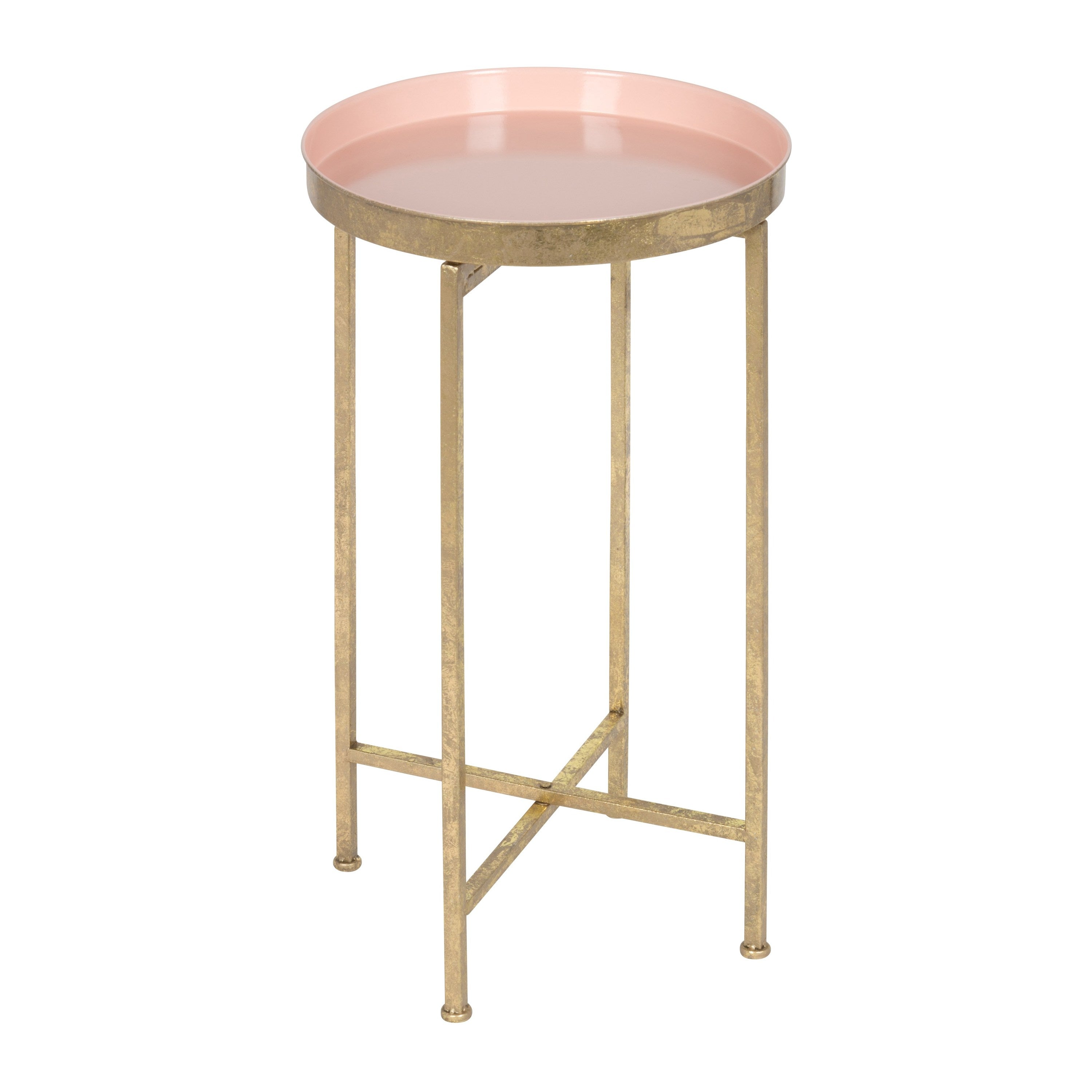 Tea Table Gold Pink 14x14x26 1