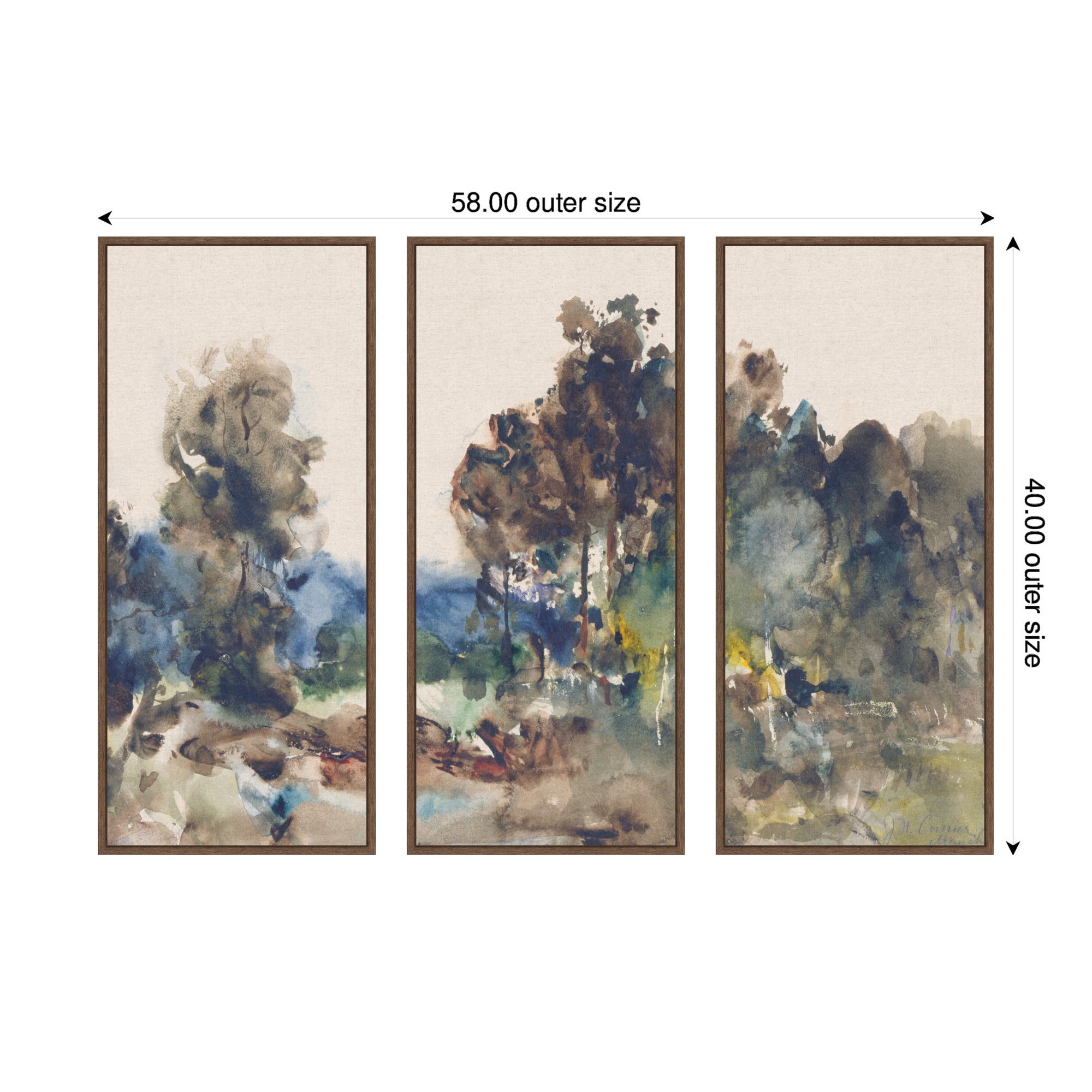 Art Set 3 Piece Set 18x40 Sylvie Walnut 2