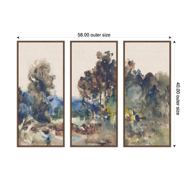 Art Set 3 Piece Set 18x40 Sylvie Walnut 2