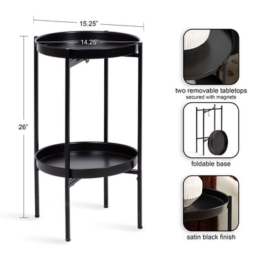 Side Table Black 16x16x26 2