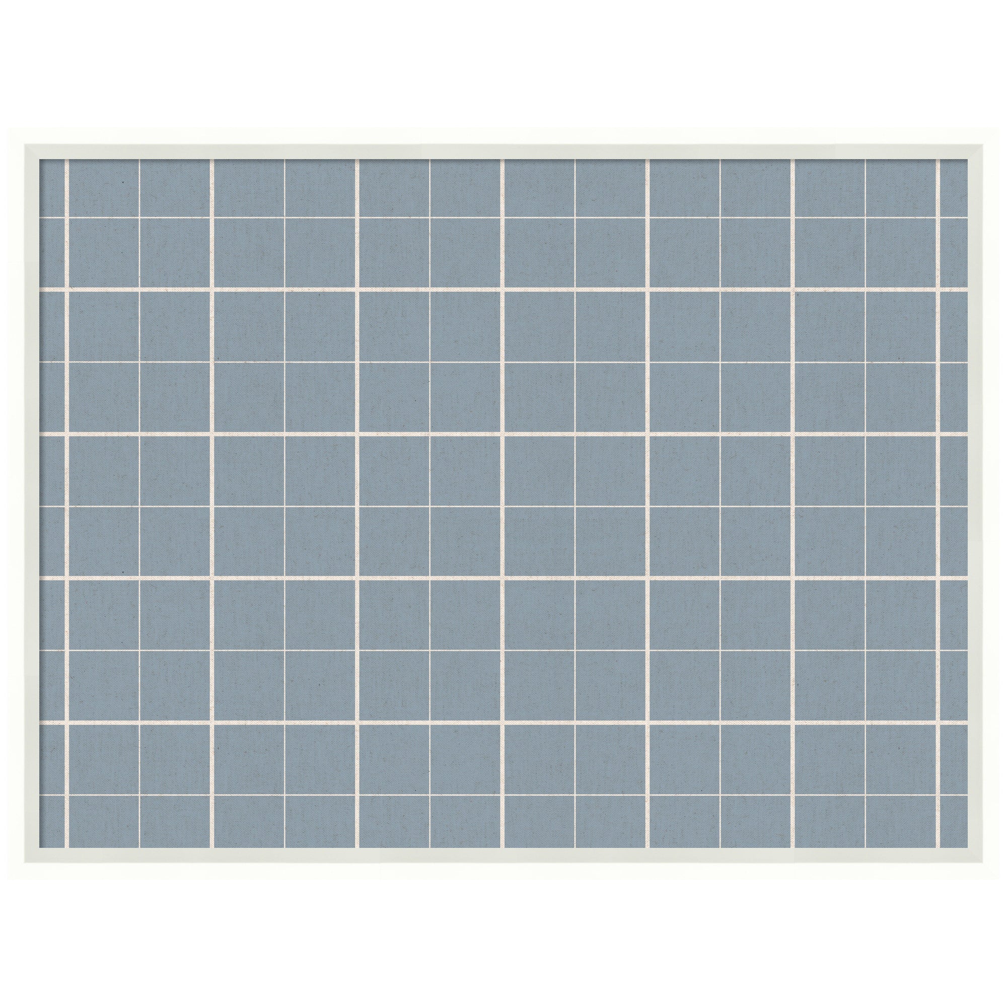 Framed Fabric Pinboard Light Blue Plaid Wall Organization