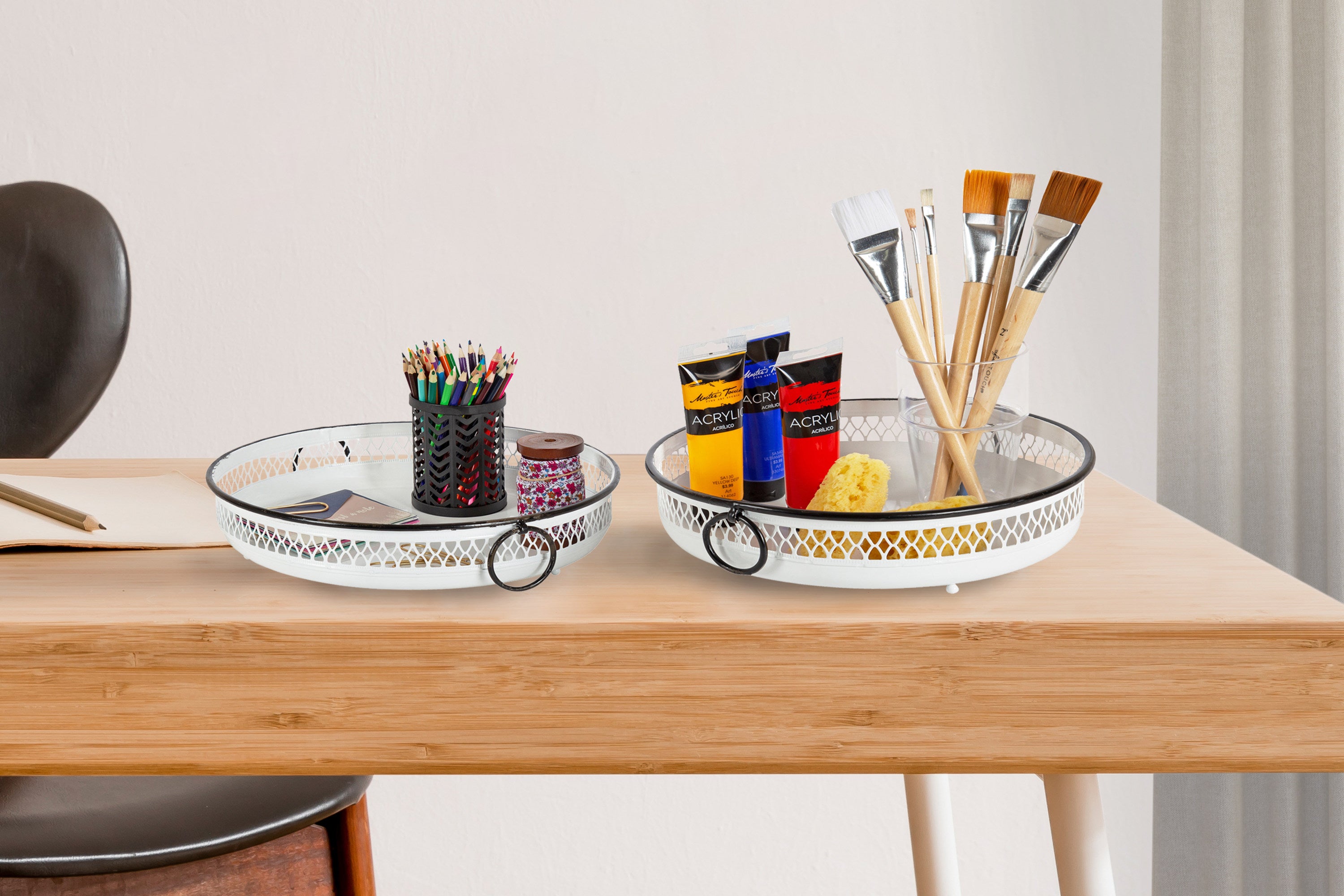 Tray Set White 2 Piece 6