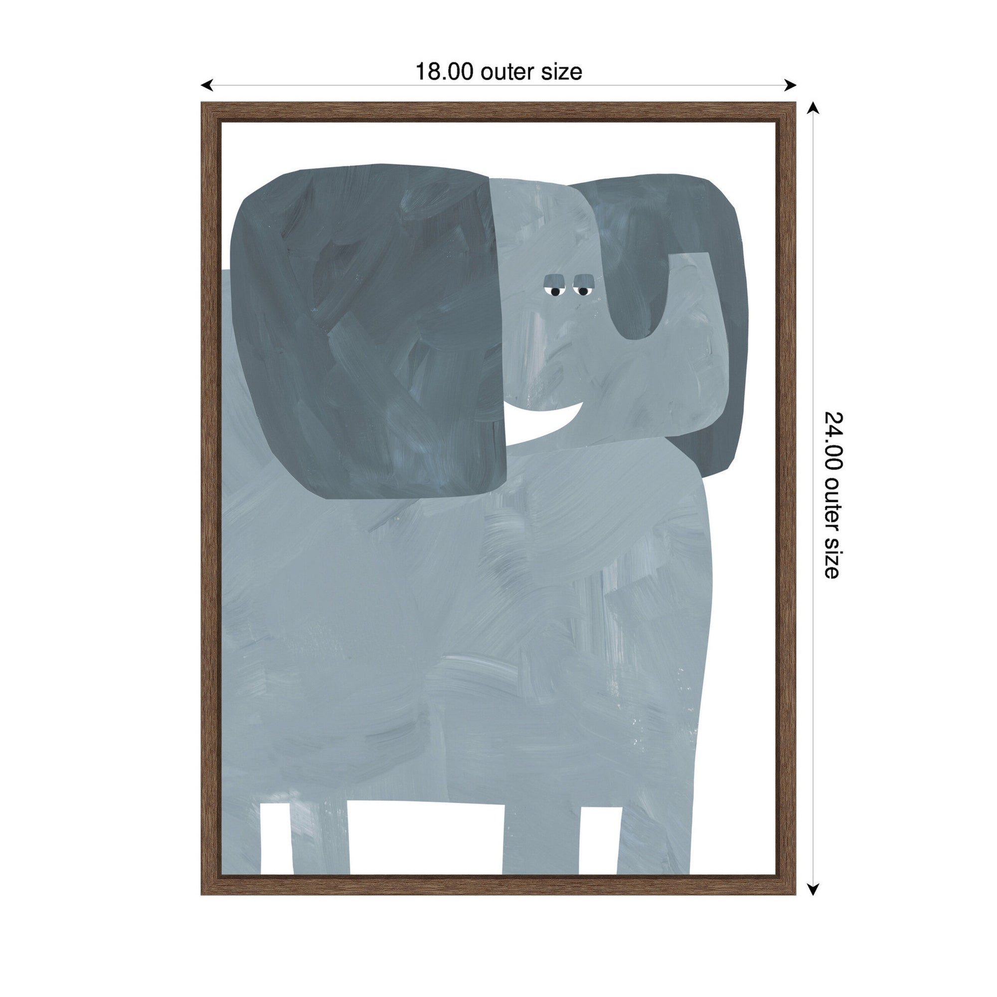 Mr Elephant by Alicia Abla Framed Canvas Wall Art Print