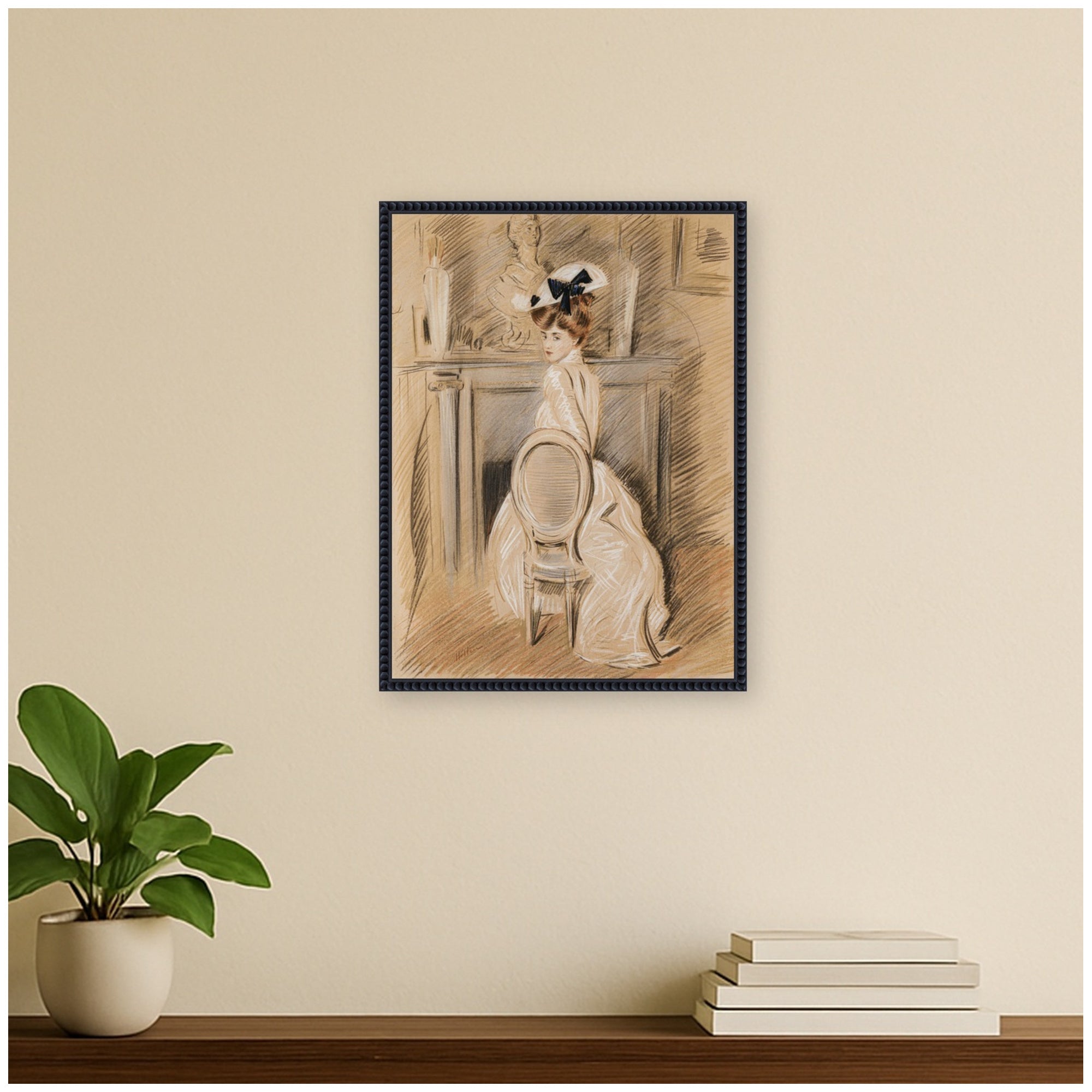 Framed Canvas 18x24 Sylvie Beaded Black 7